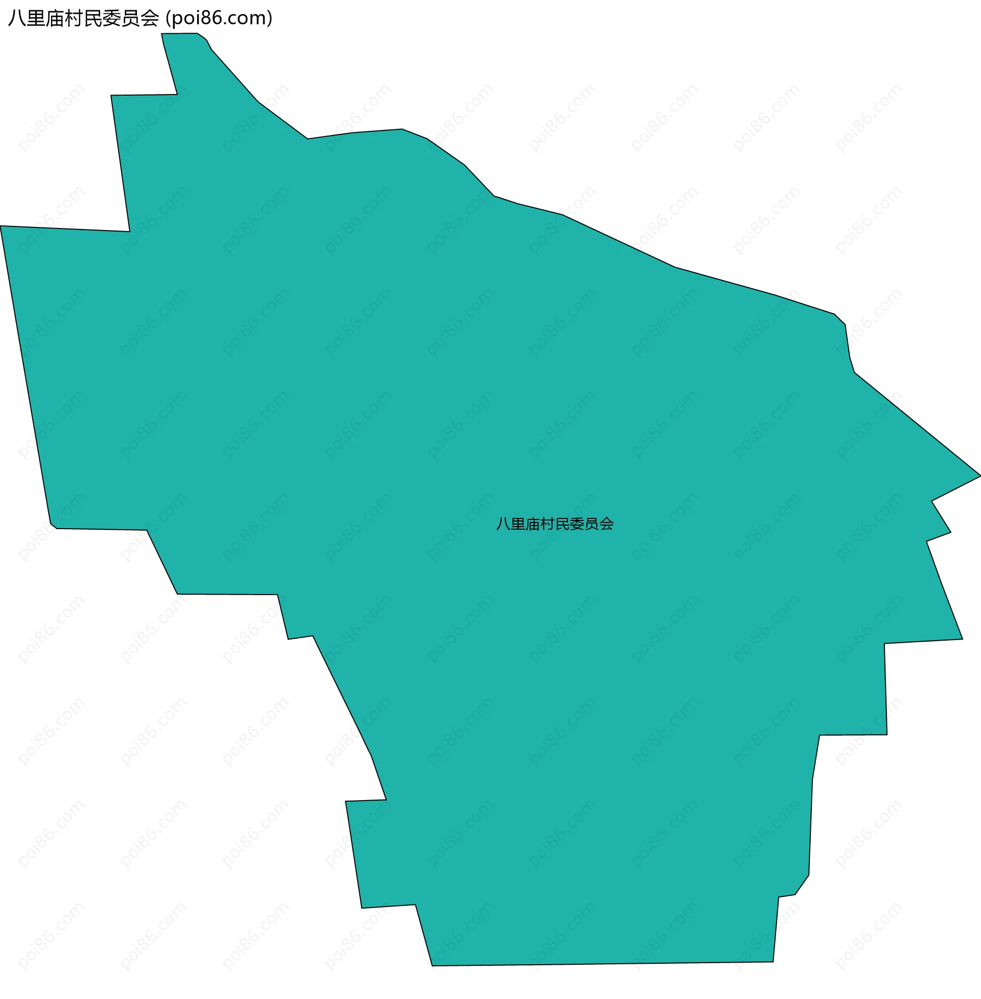 八里庙村民委员会边界地图