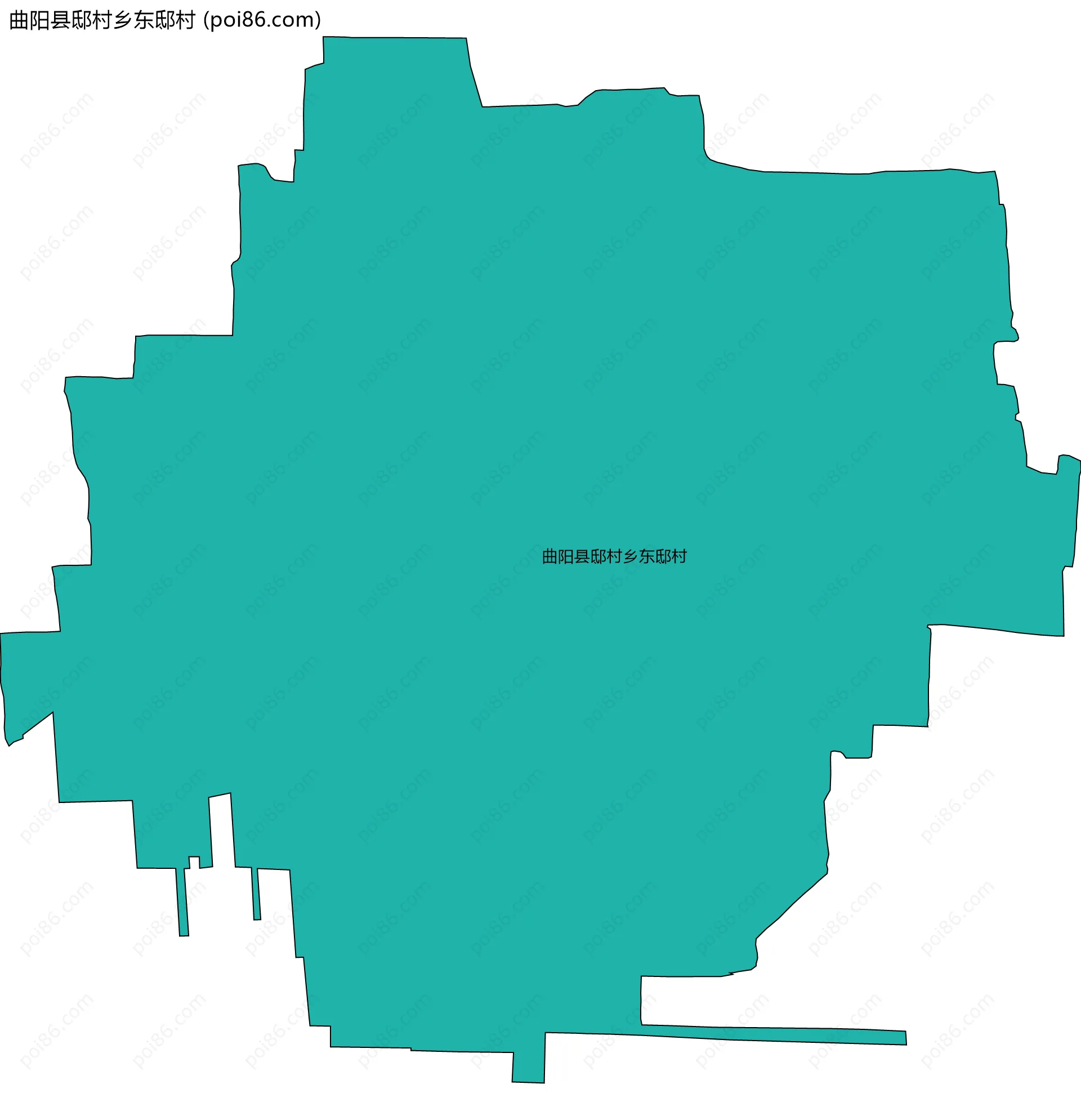 曲阳县邸村乡东邸村边界地图