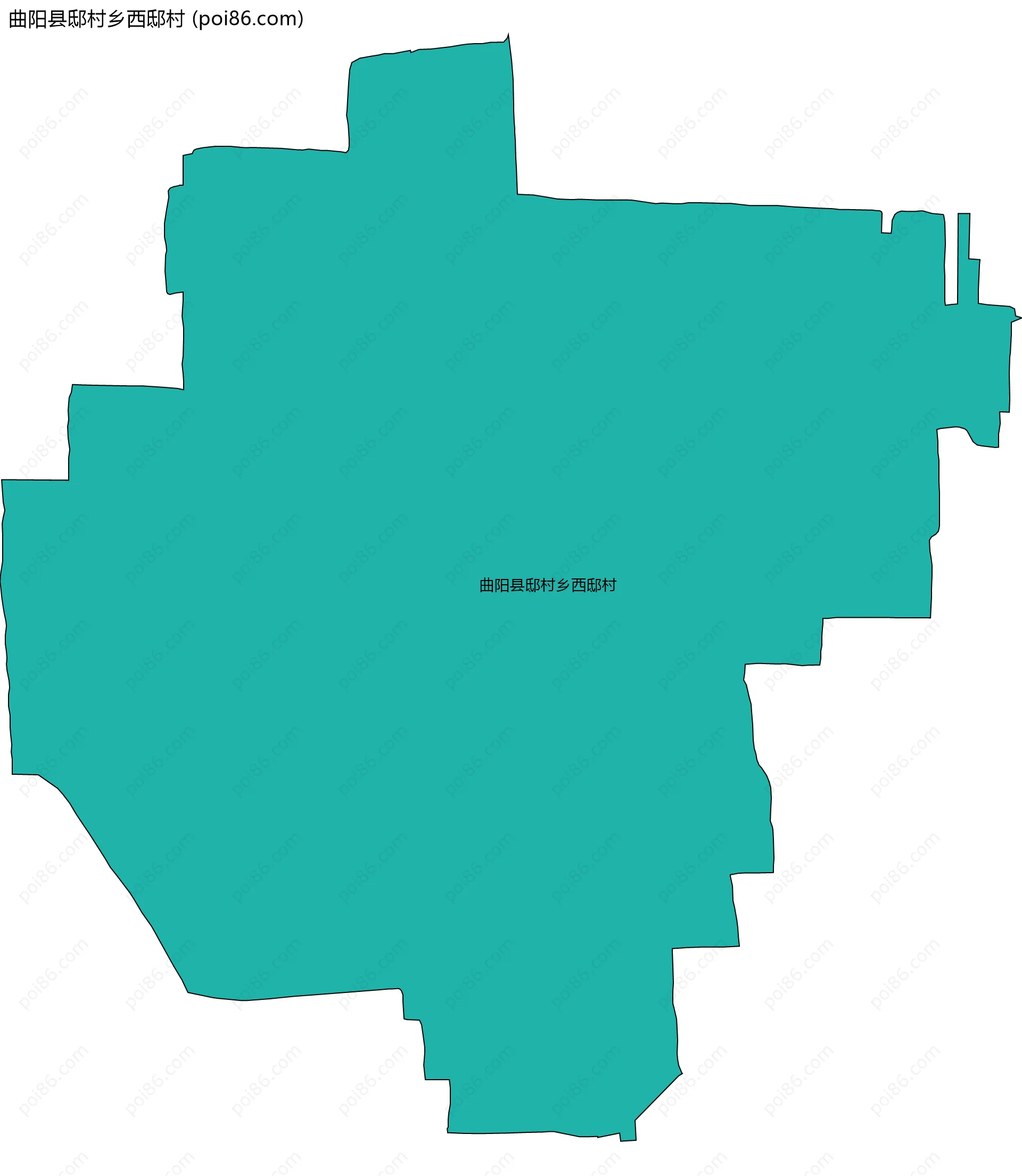 曲阳县邸村乡西邸村边界地图