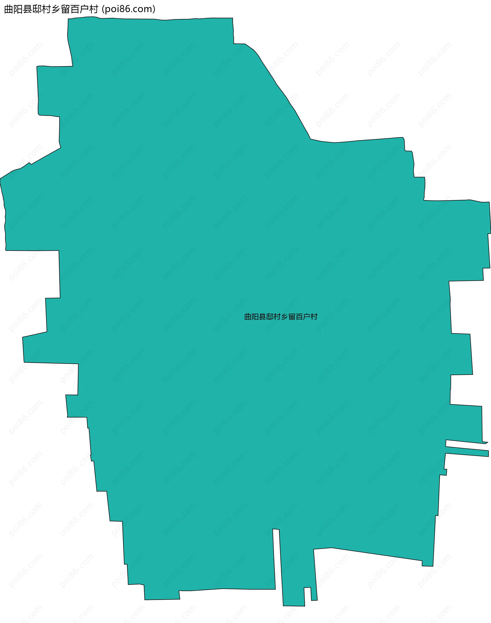 曲阳县邸村乡留百户村边界地图