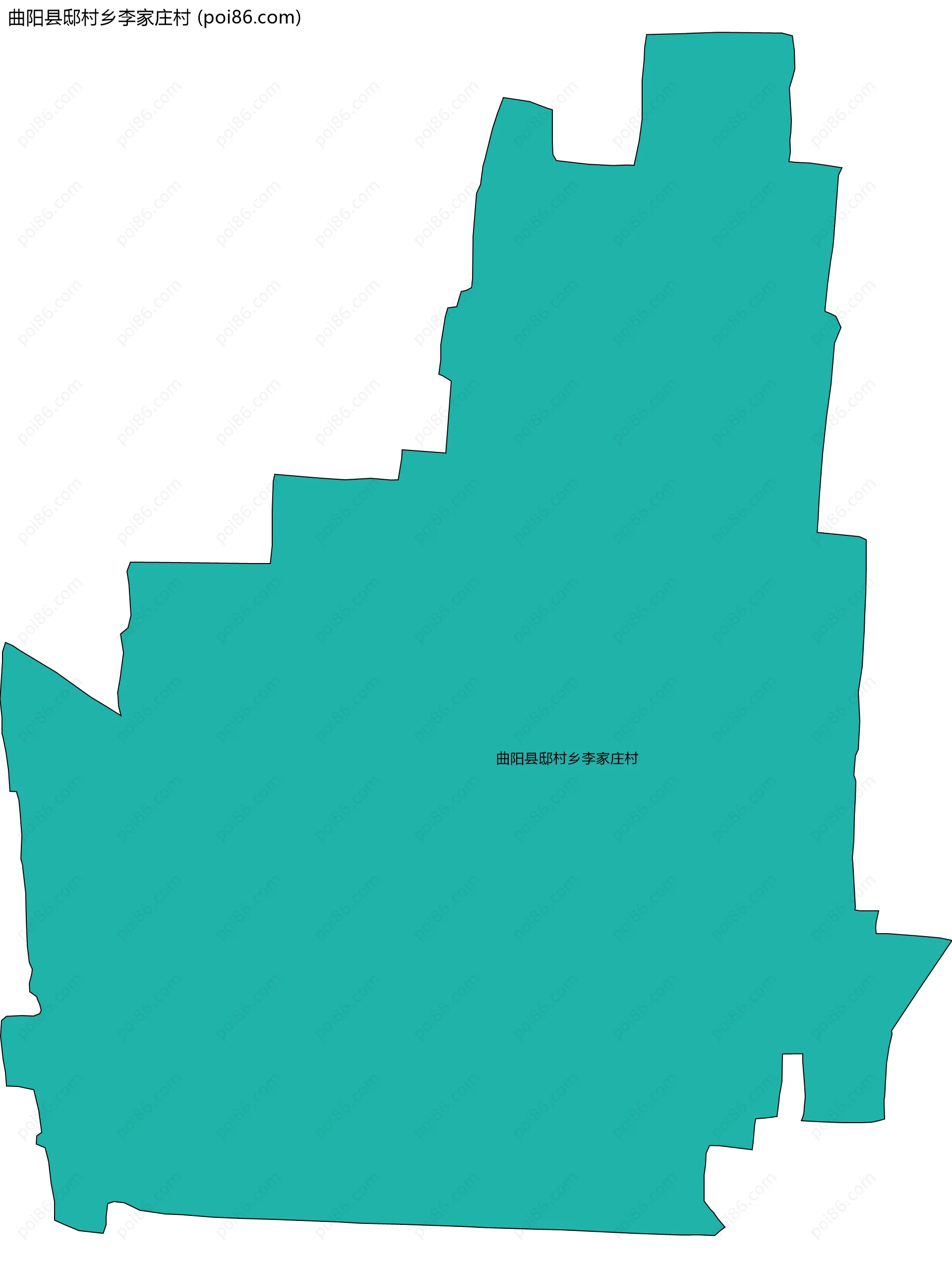 曲阳县邸村乡李家庄村边界地图