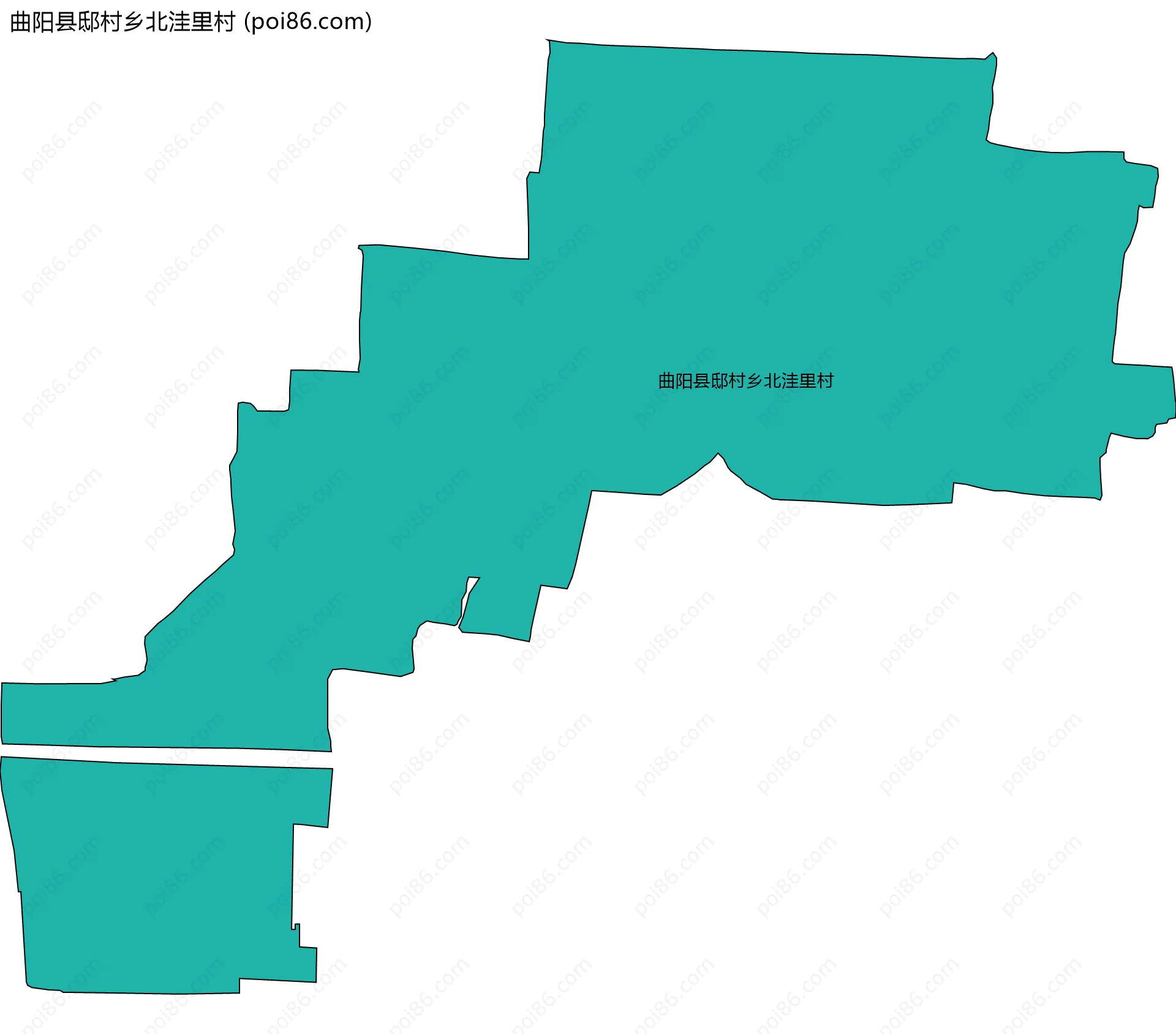 曲阳县邸村乡北洼里村边界地图