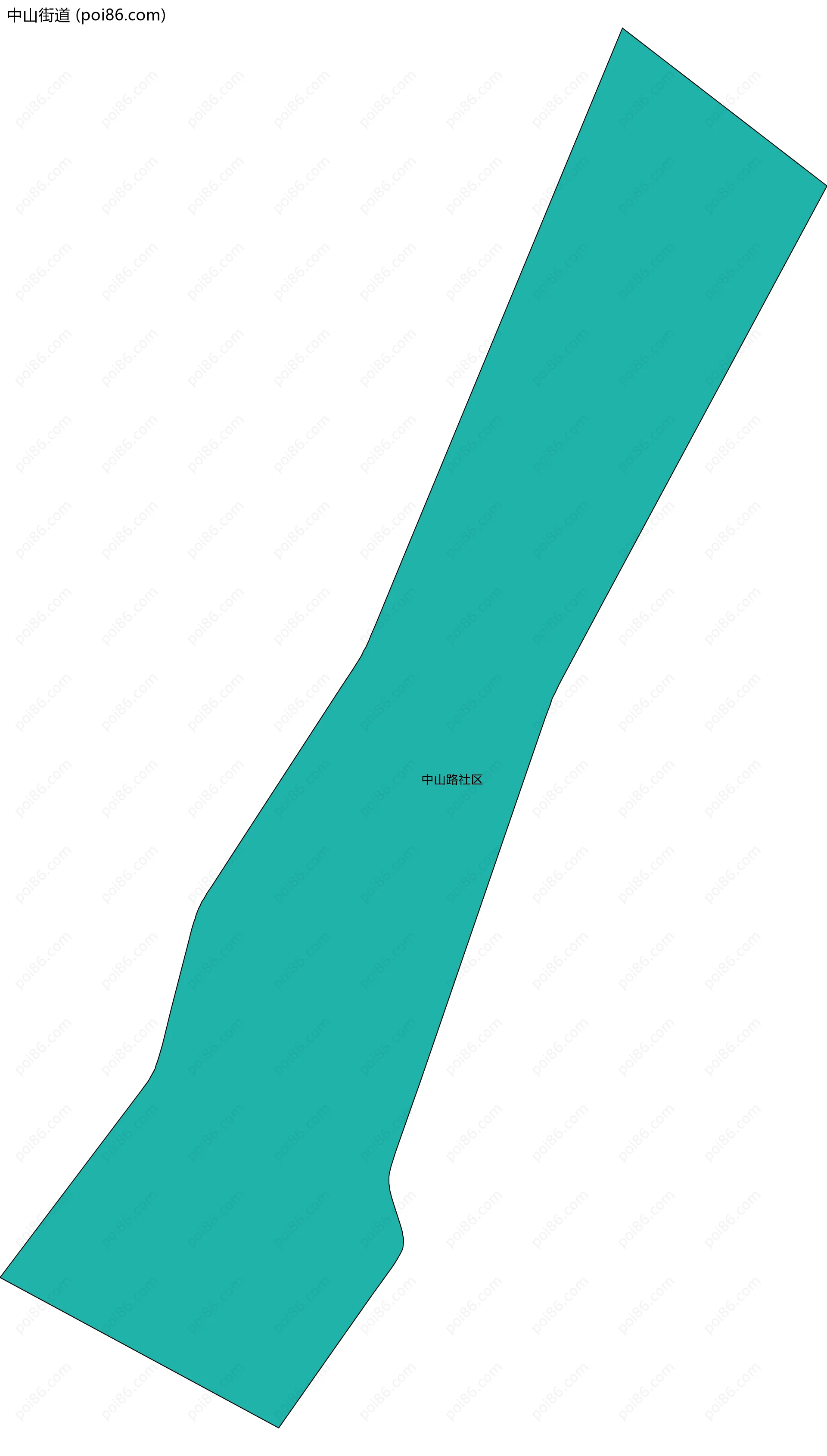 中山街道边界地图(五级行政区划)