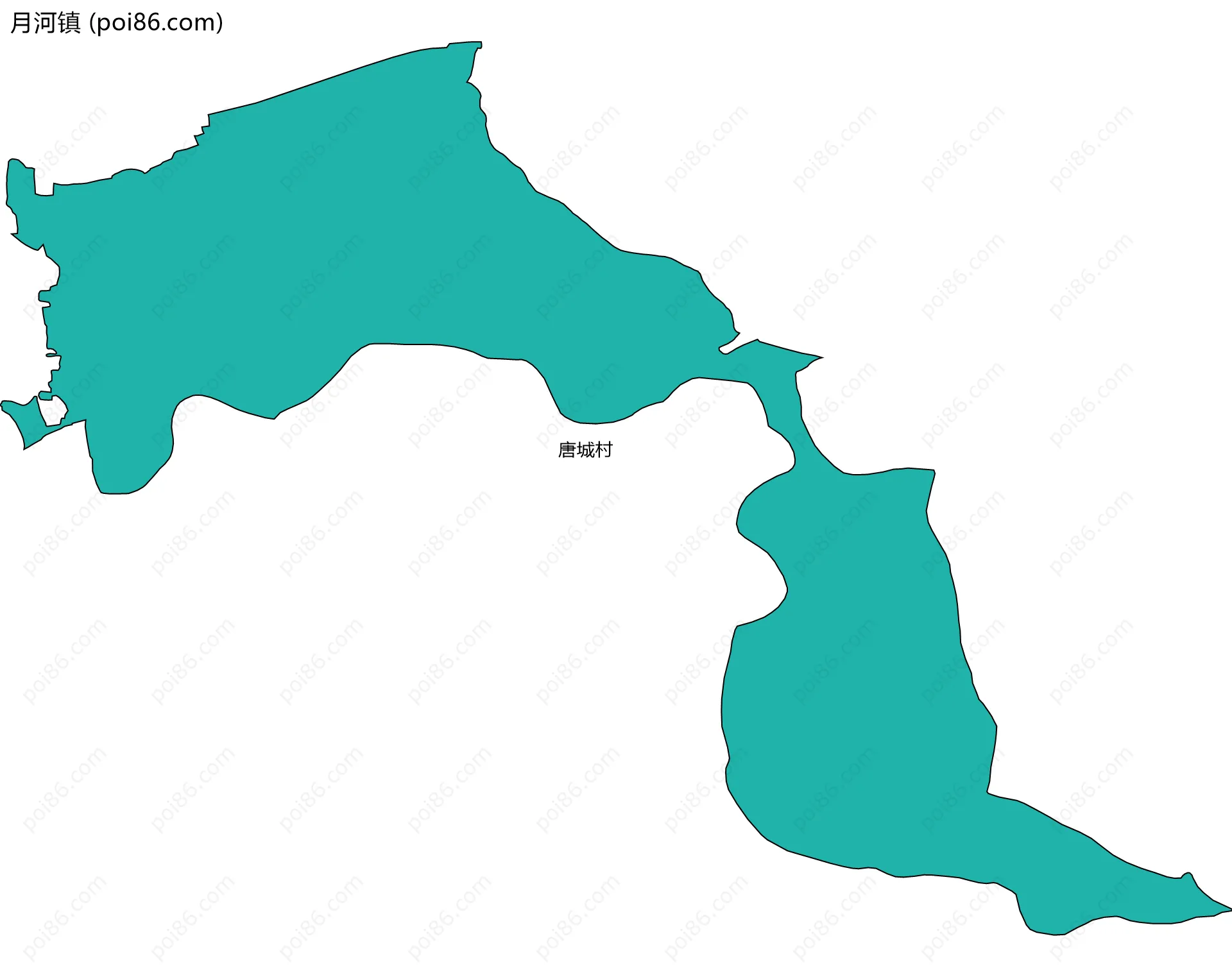 月河镇边界地图(五级行政区划)