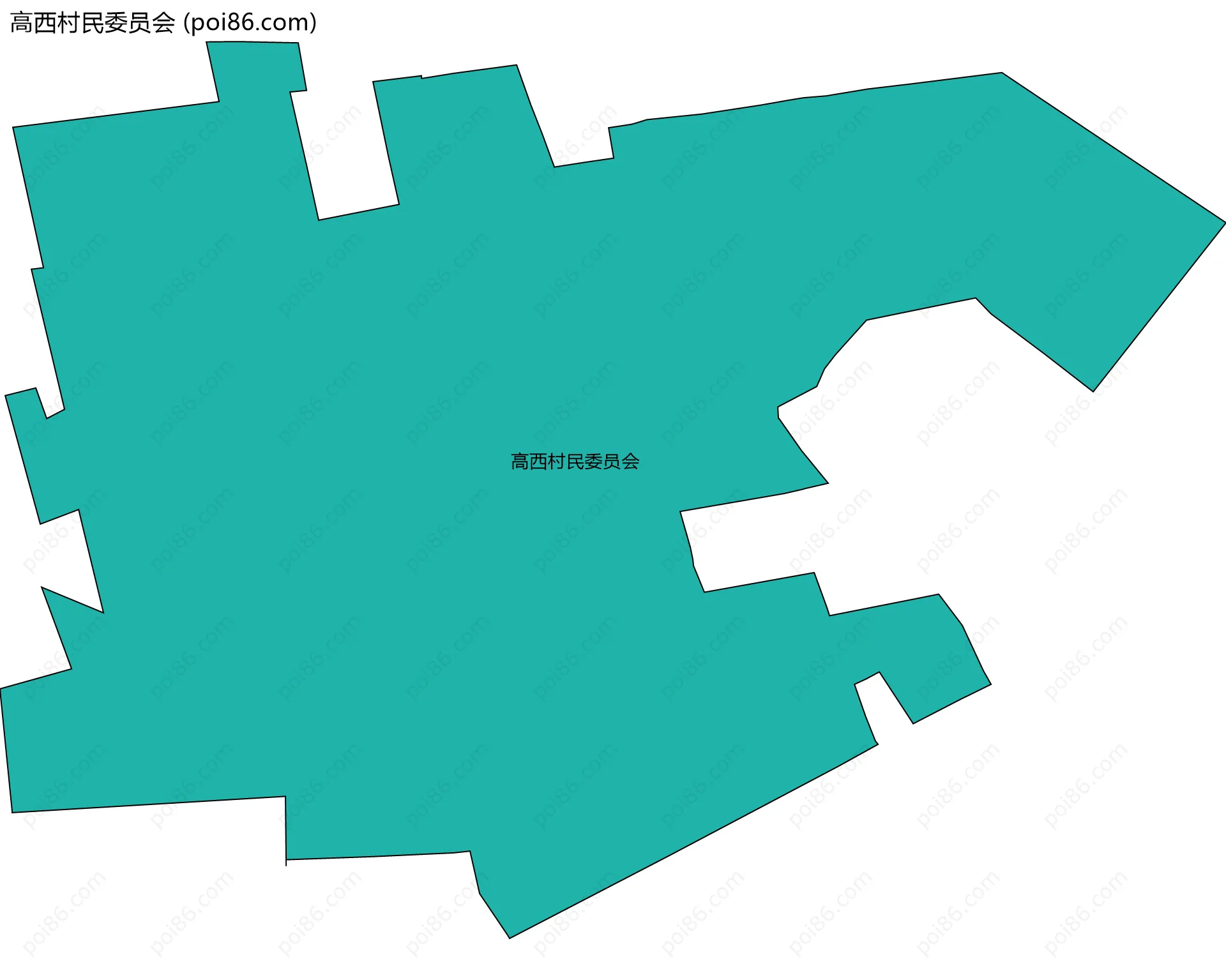 高西村民委员会边界地图