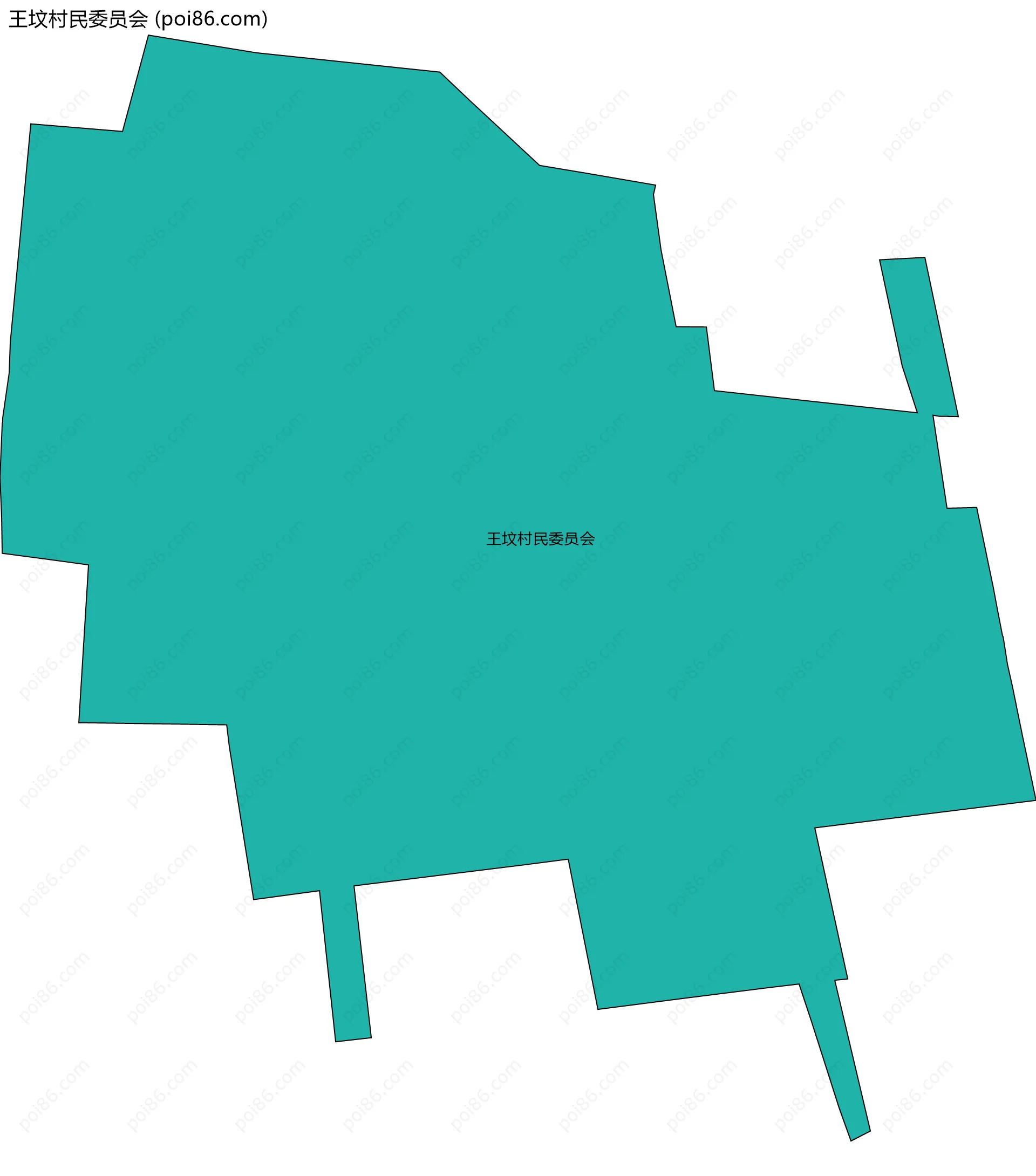 王坟村民委员会边界地图