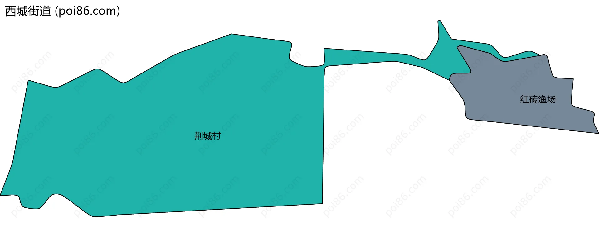 西城街道边界地图(五级行政区划)