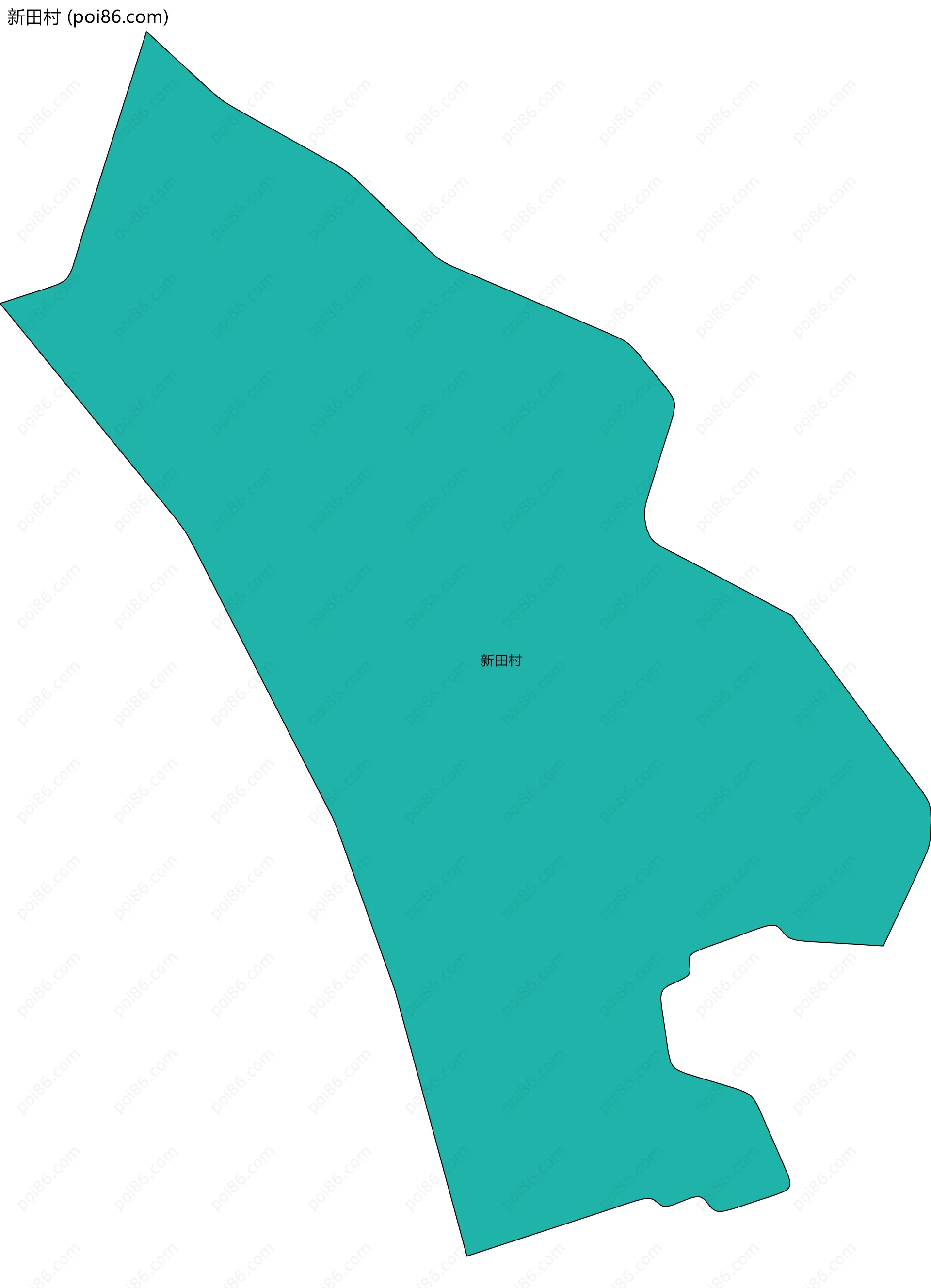 新田村边界地图