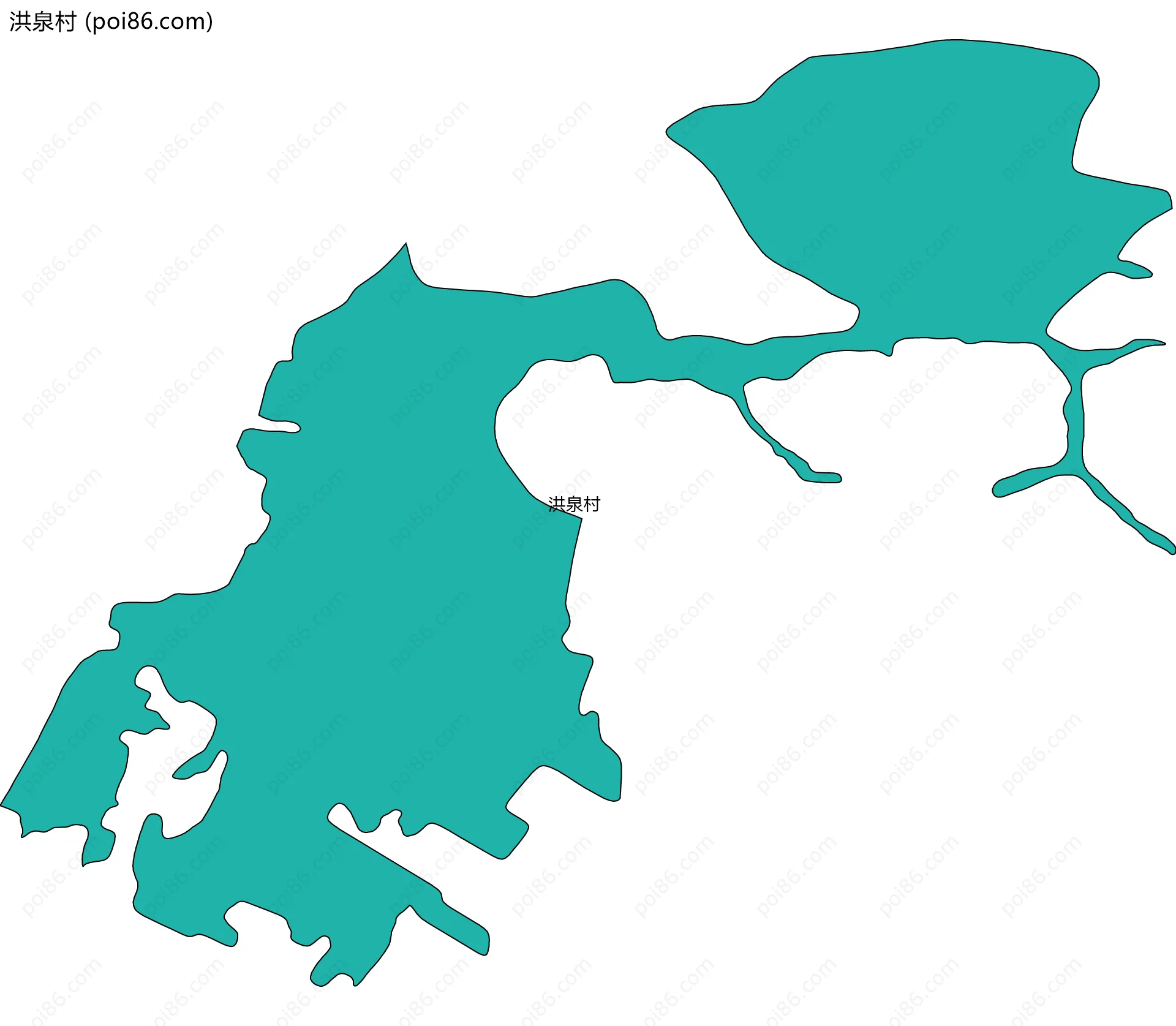 洪泉村边界地图