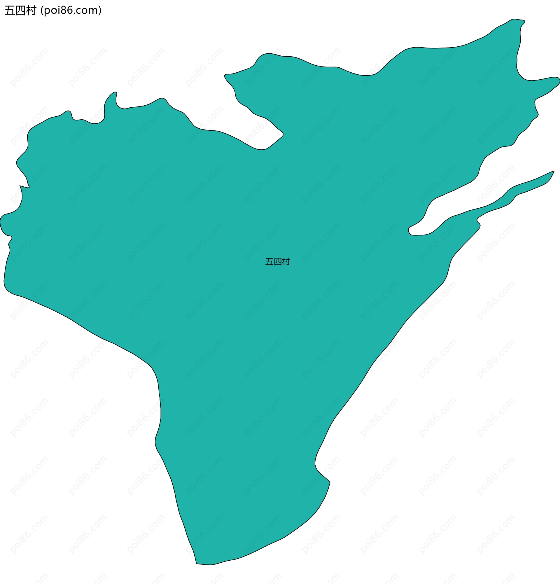 五四村边界地图