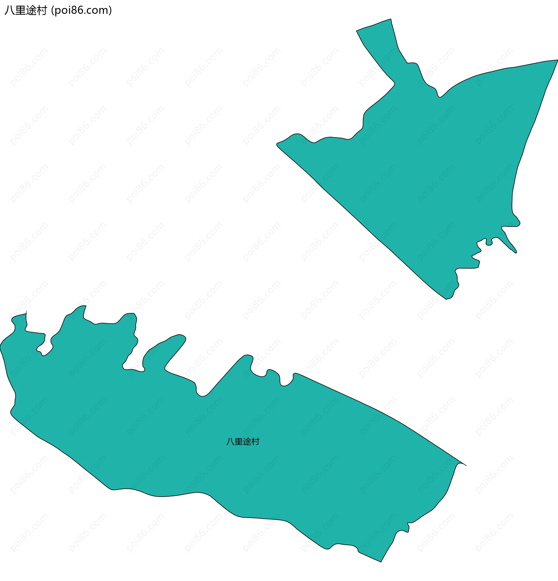八里途村边界地图