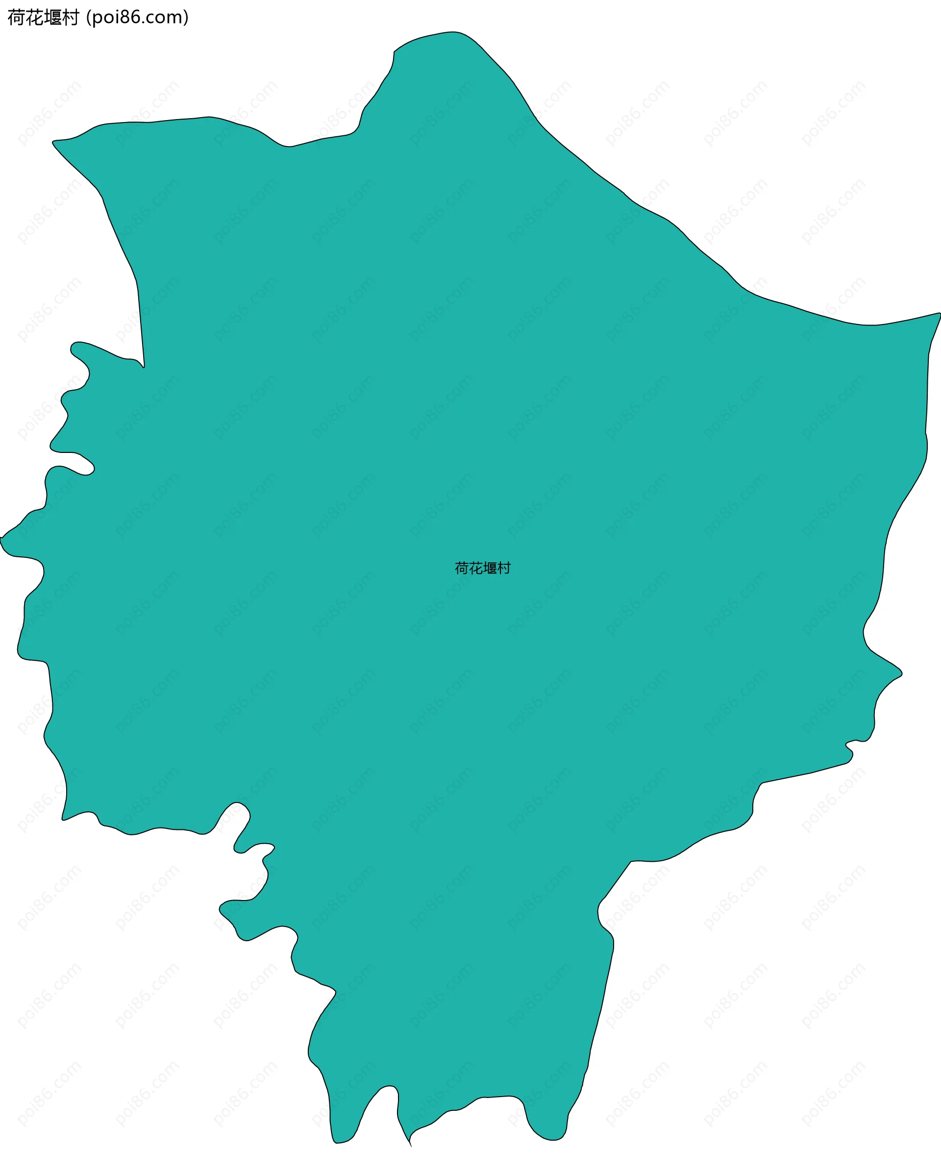 荷花堰村边界地图