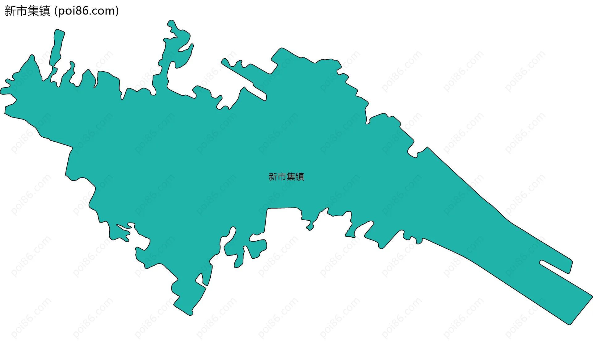 新市集镇边界地图