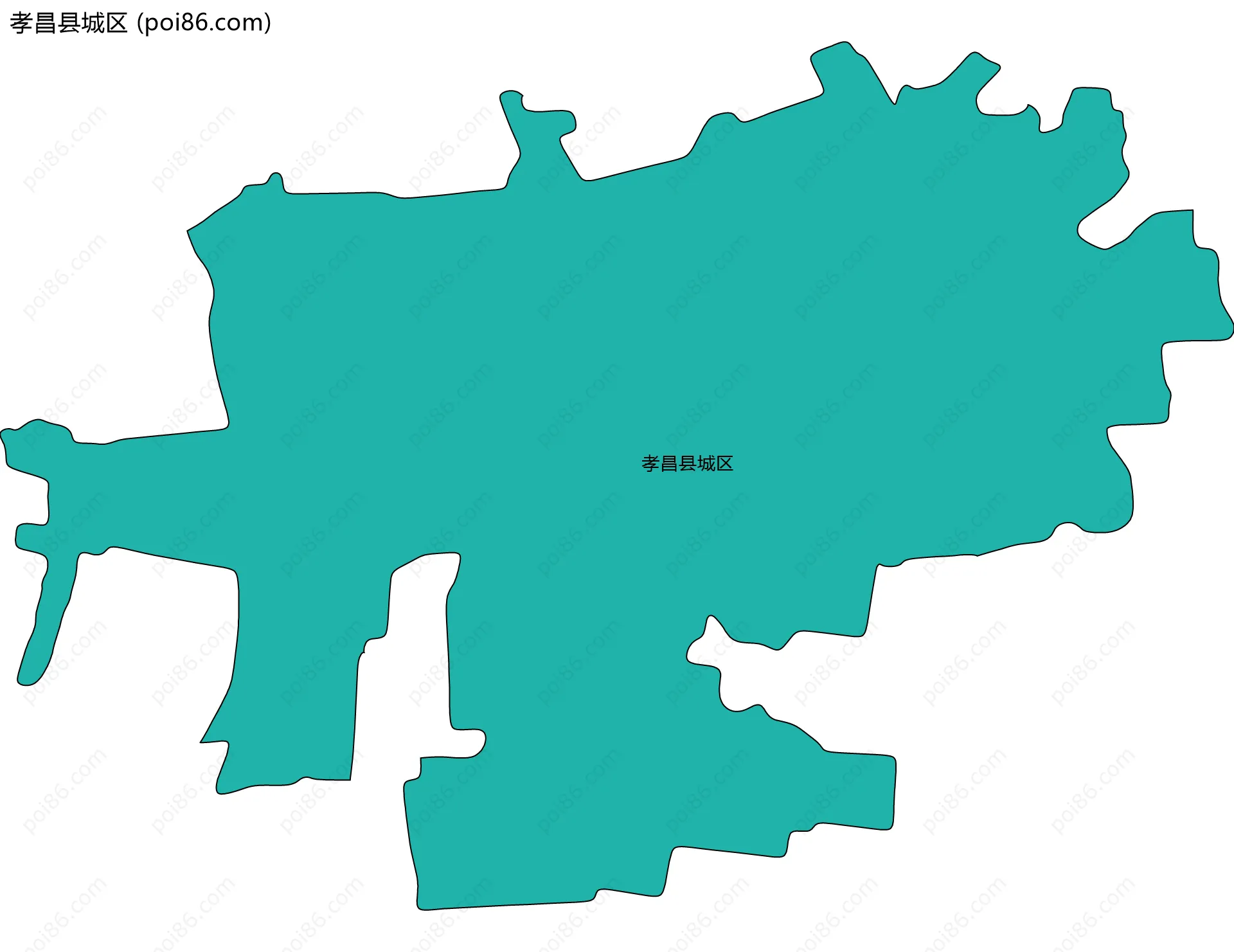 孝昌县城区边界地图