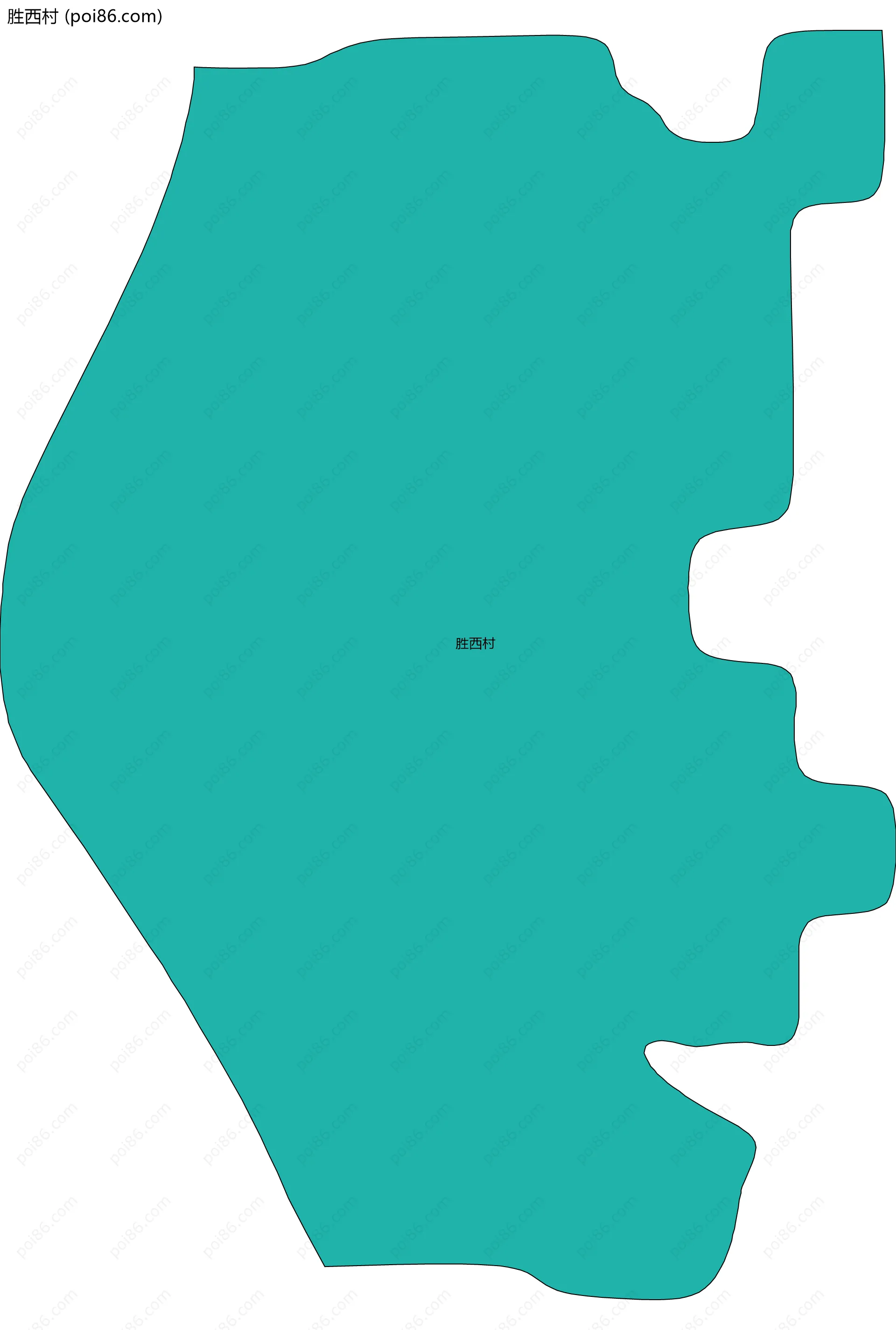 胜西村边界地图