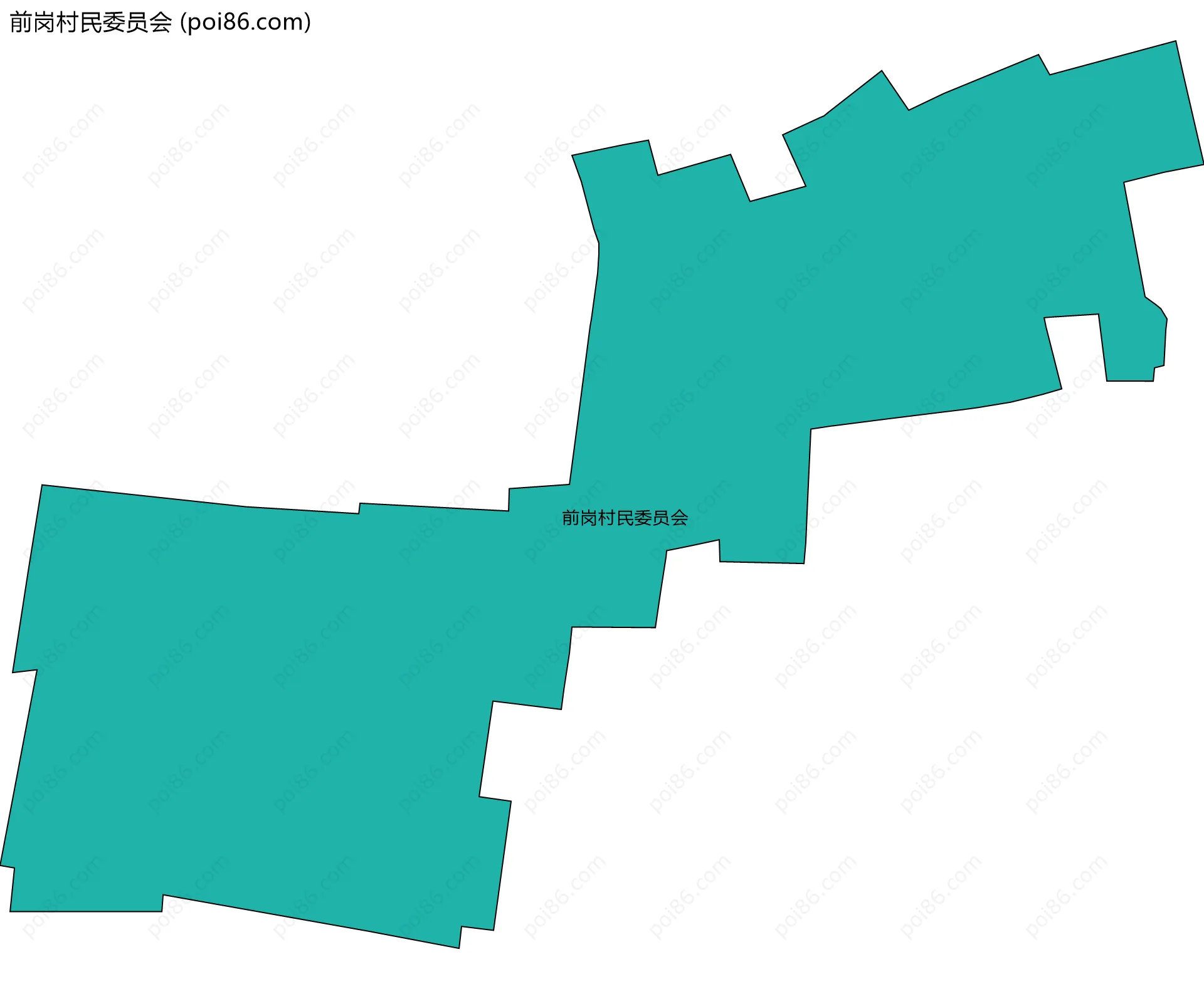 前岗村民委员会边界地图