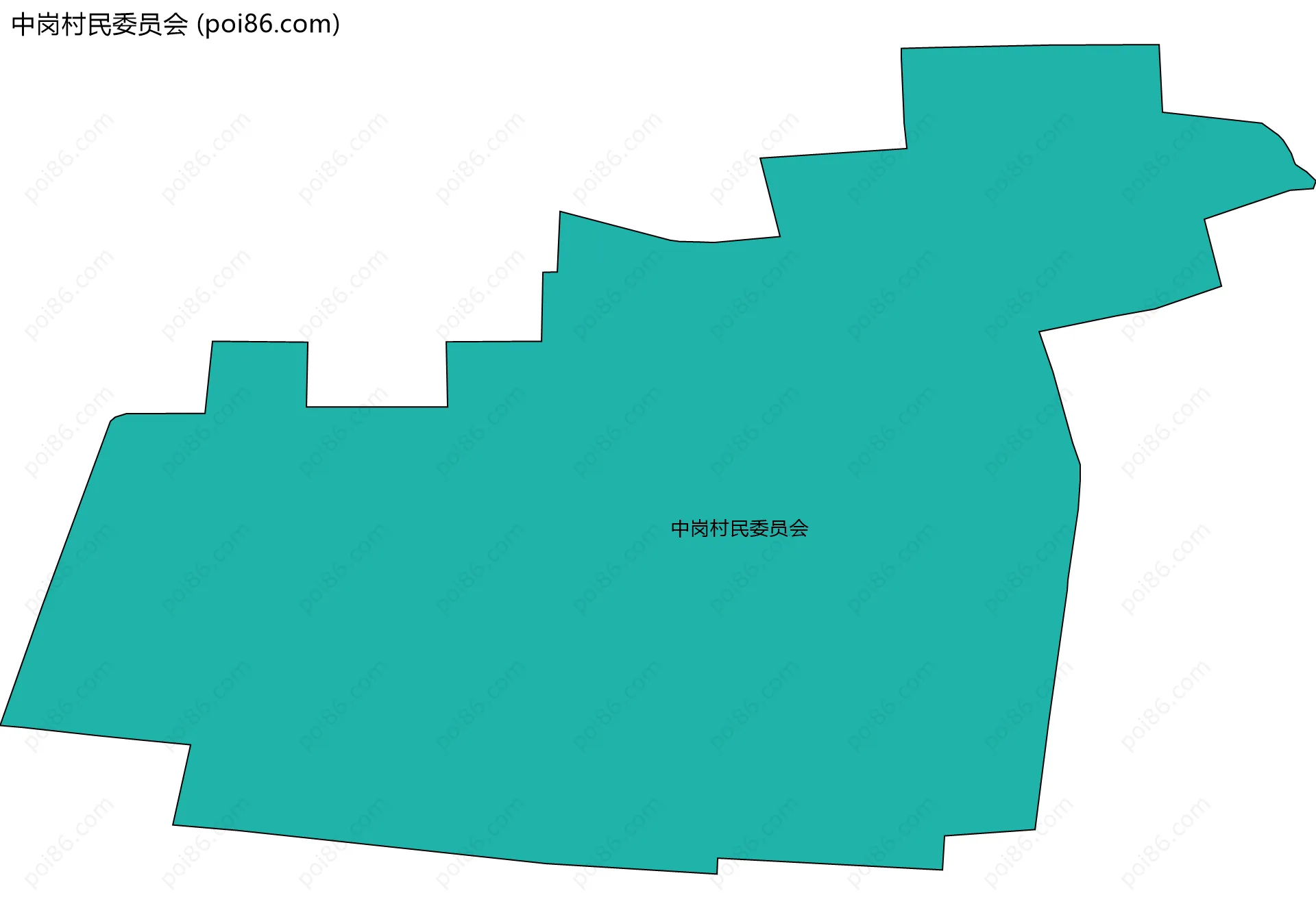 中岗村民委员会边界地图