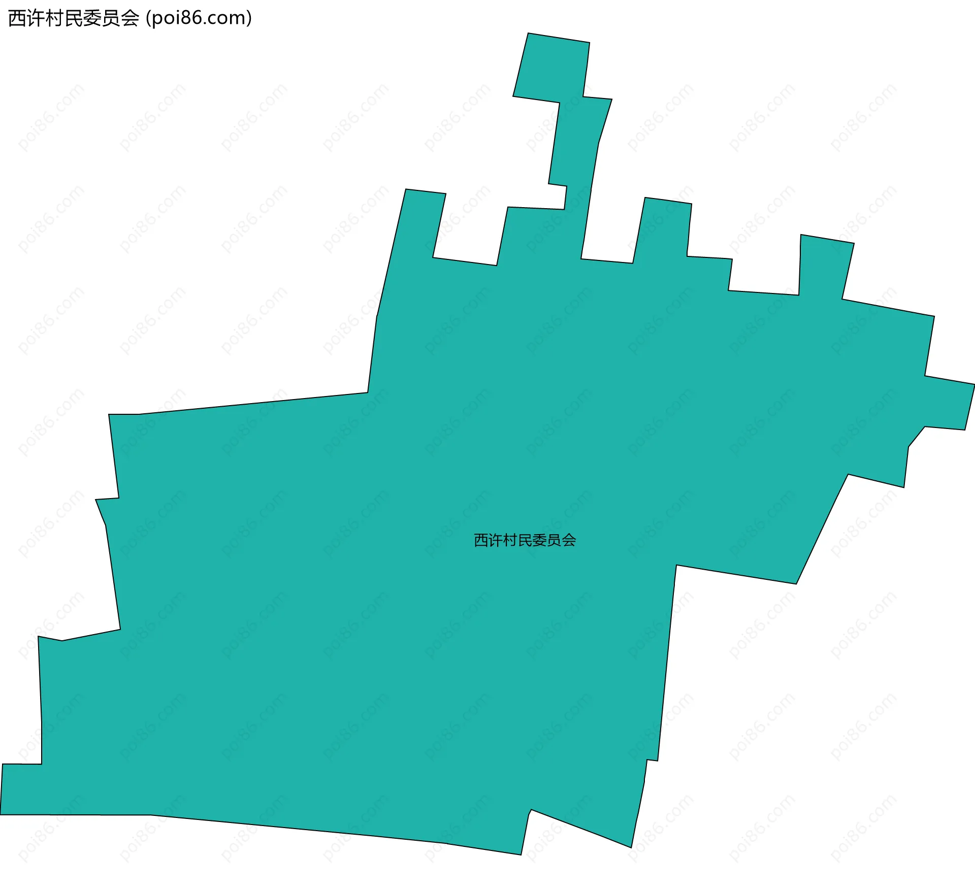 西许村民委员会边界地图