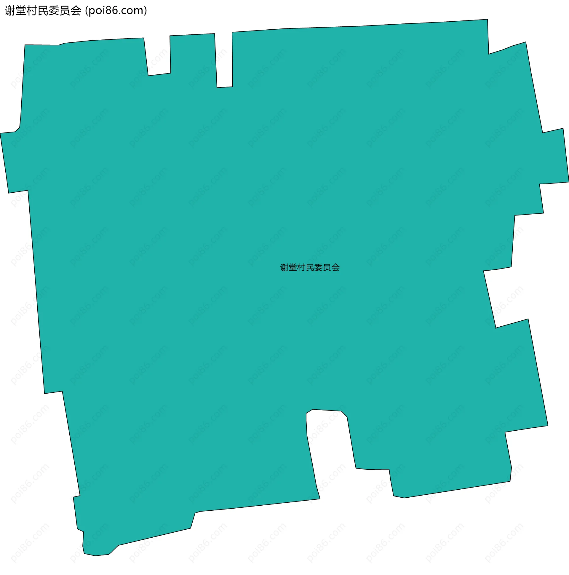 谢堂村民委员会边界地图