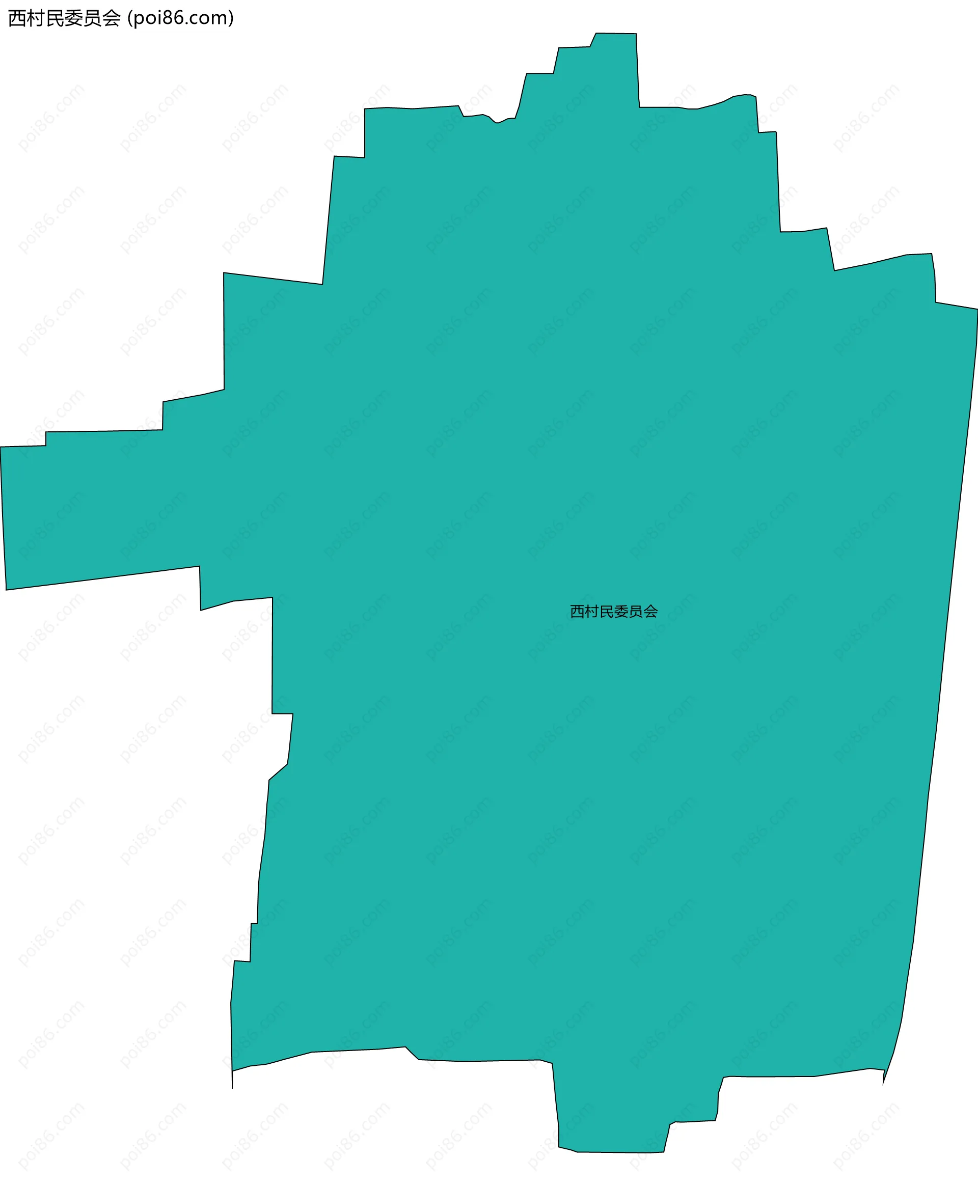 西村民委员会边界地图