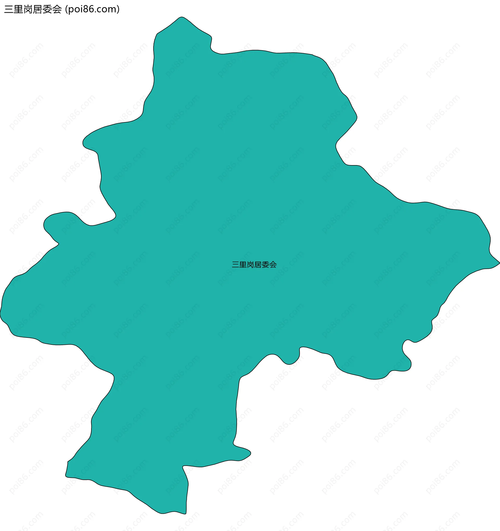 三里岗居委会边界地图