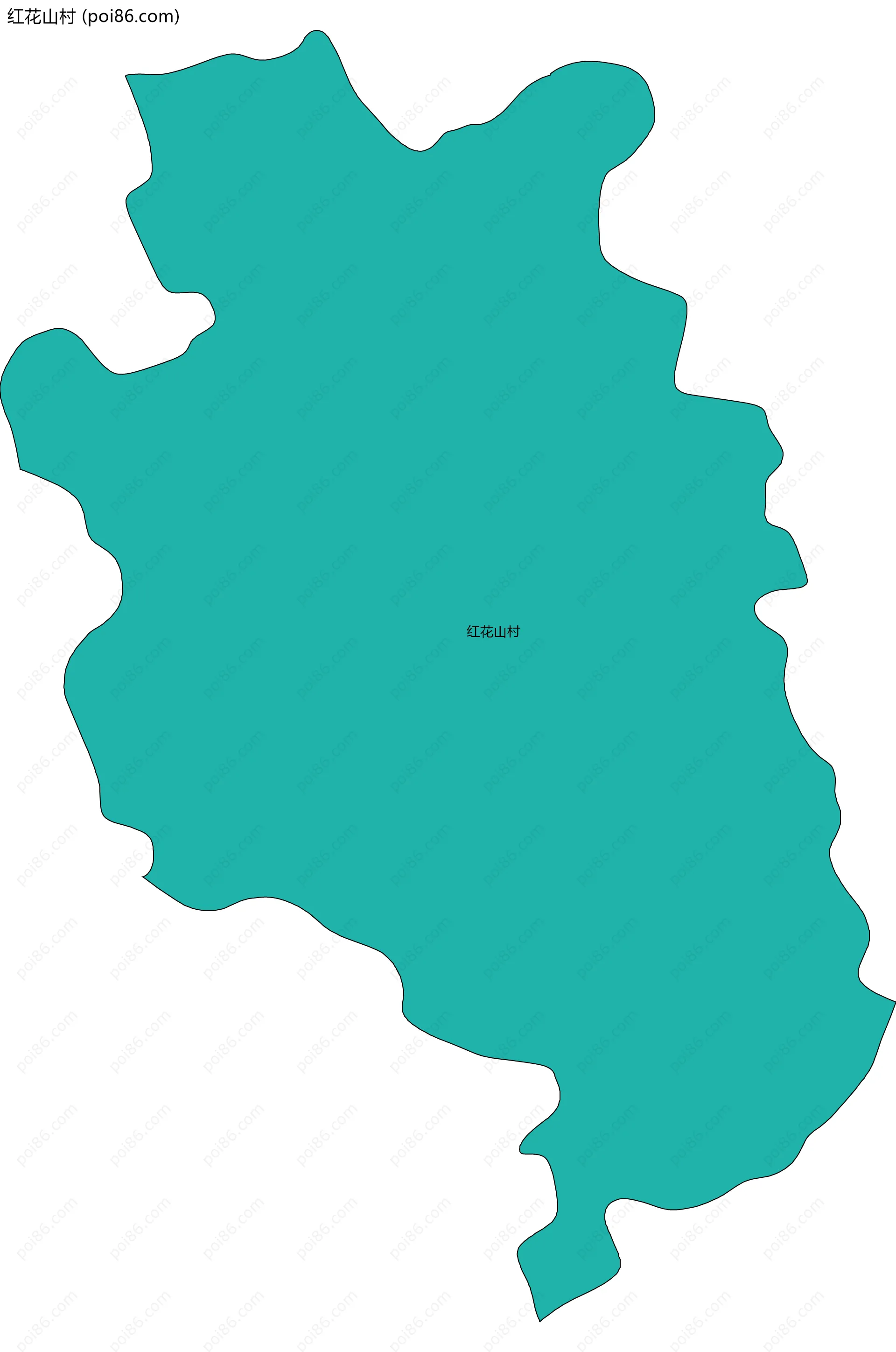 红花山村边界地图