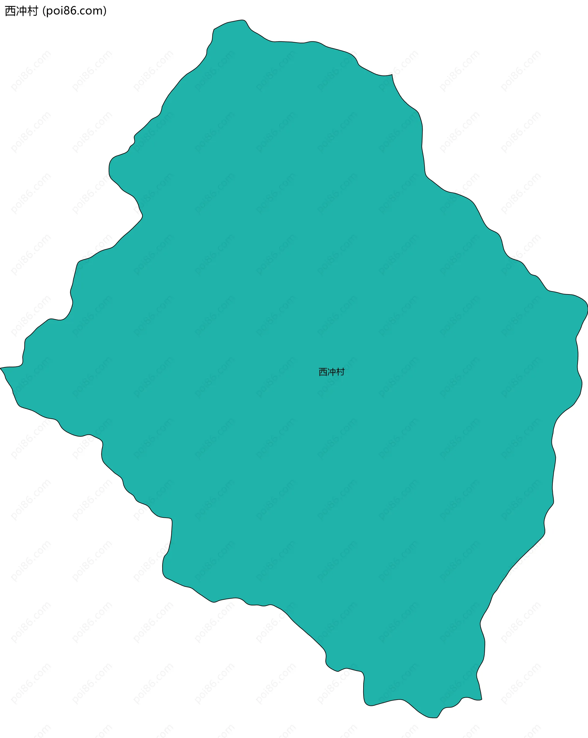 西冲村边界地图