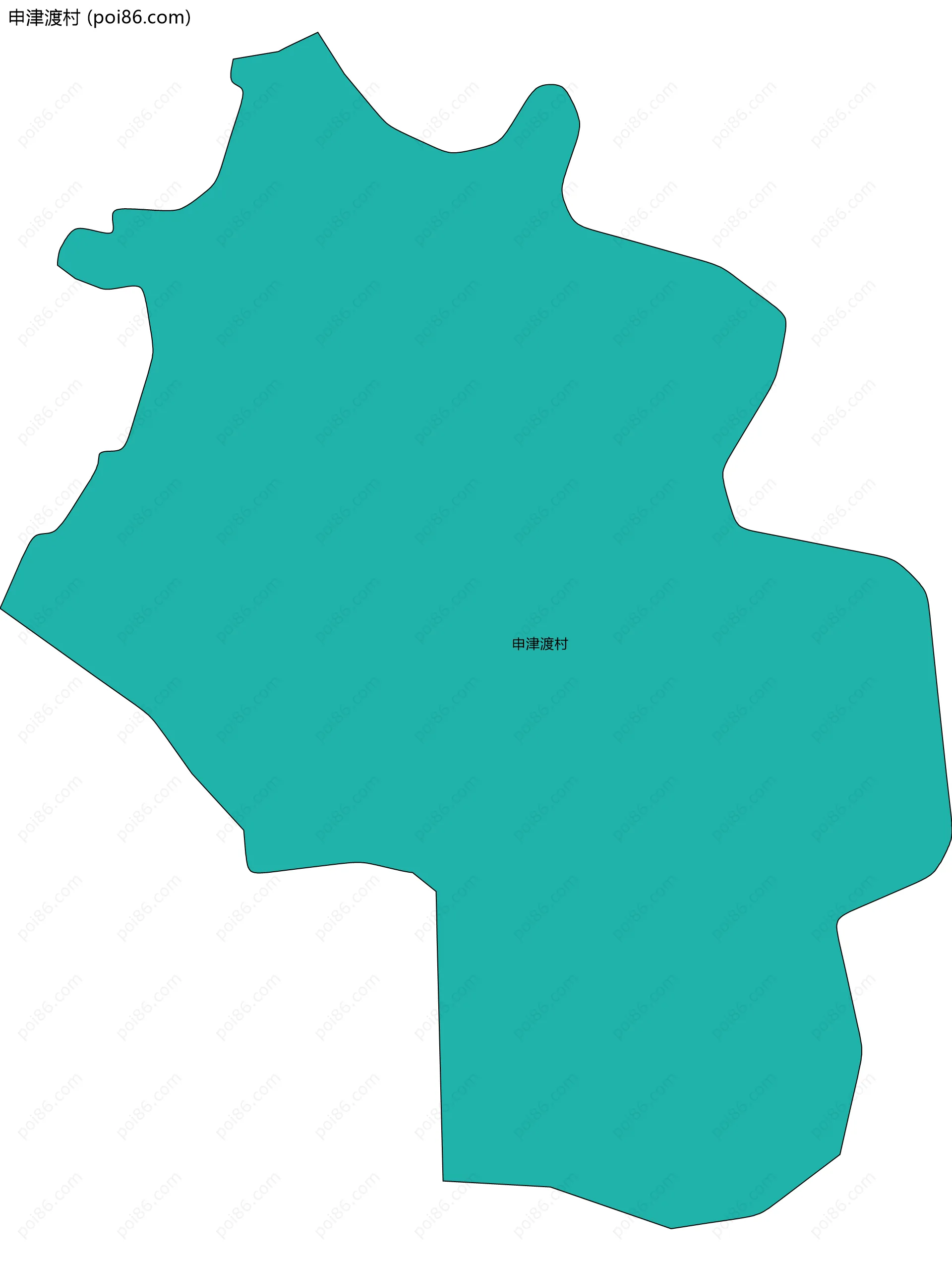 申津渡村边界地图