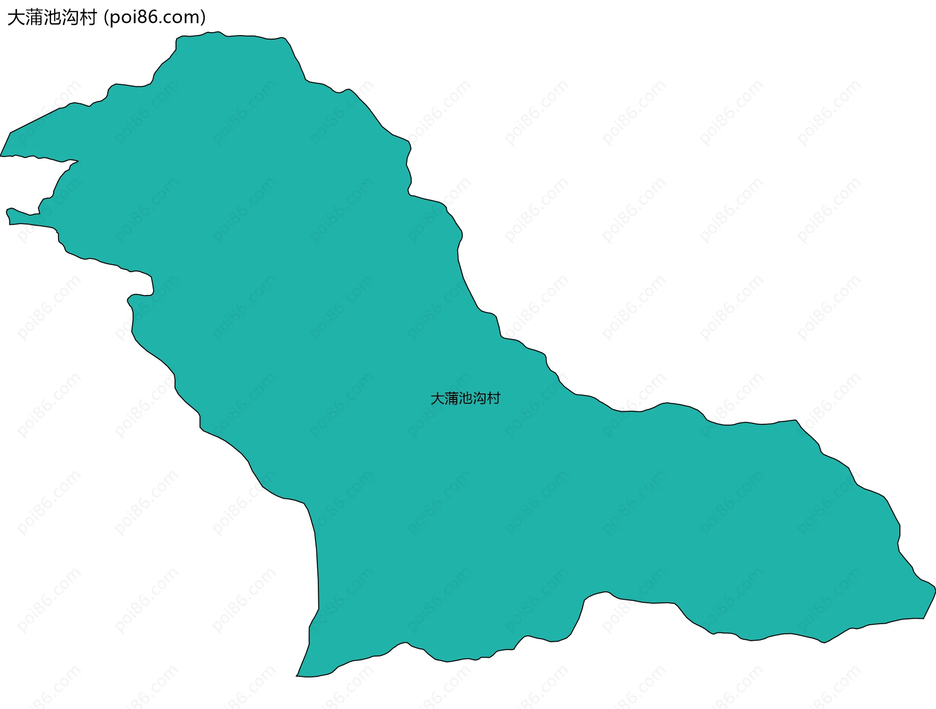 大蒲池沟村边界地图