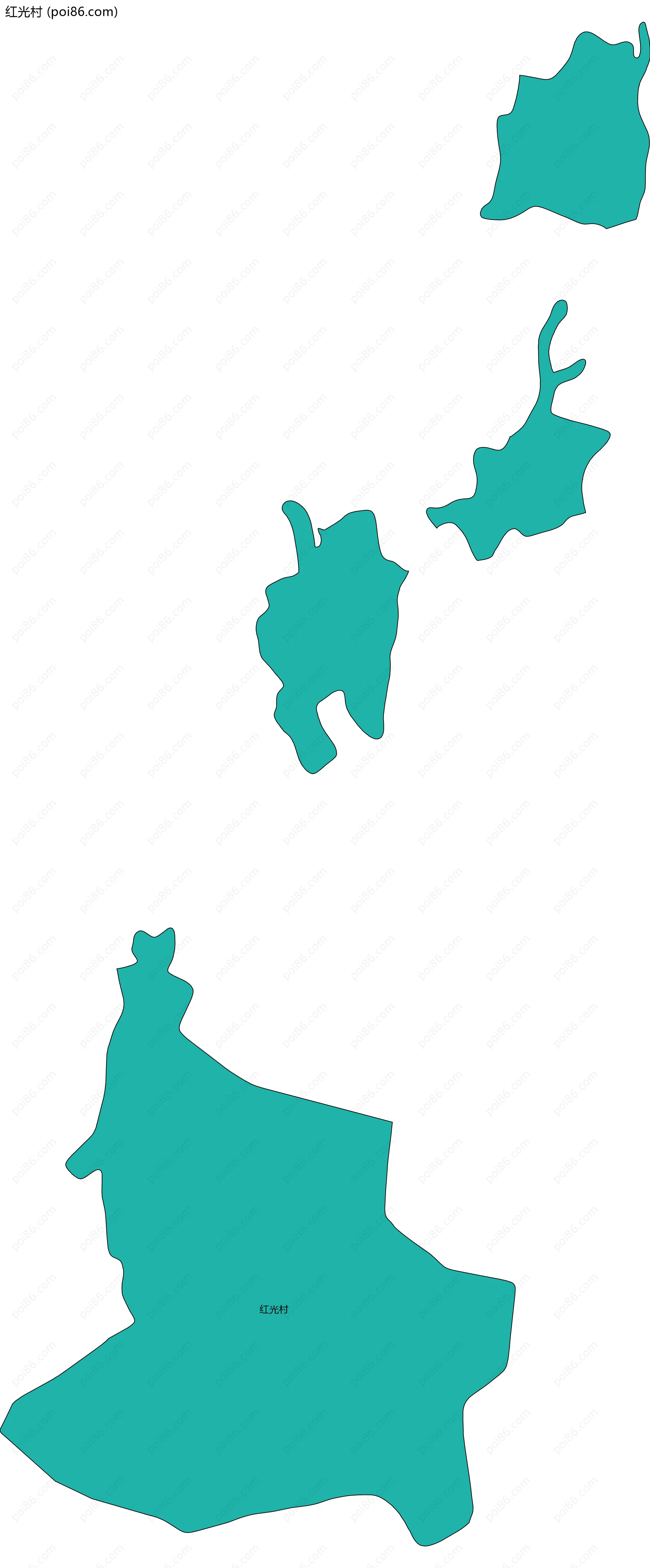 红光村边界地图