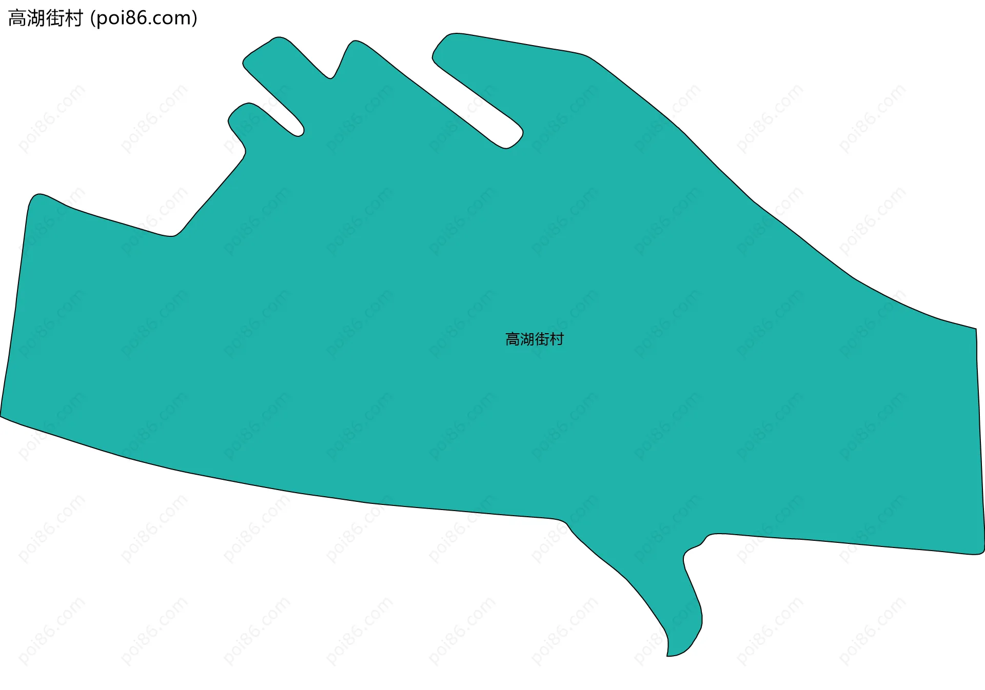 高湖街村边界地图