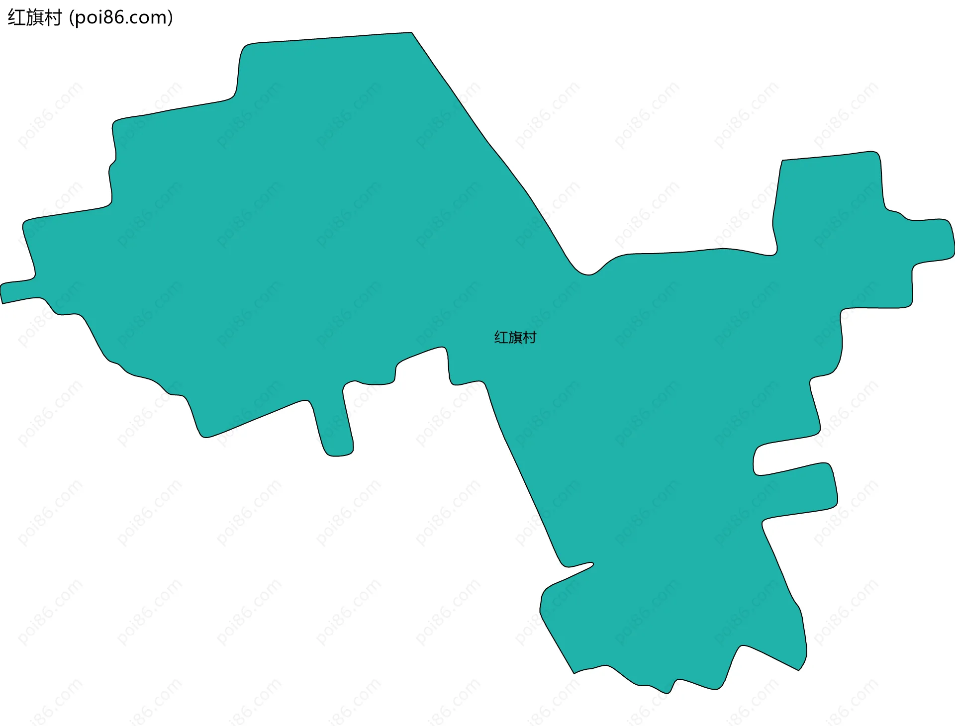 红旗村边界地图