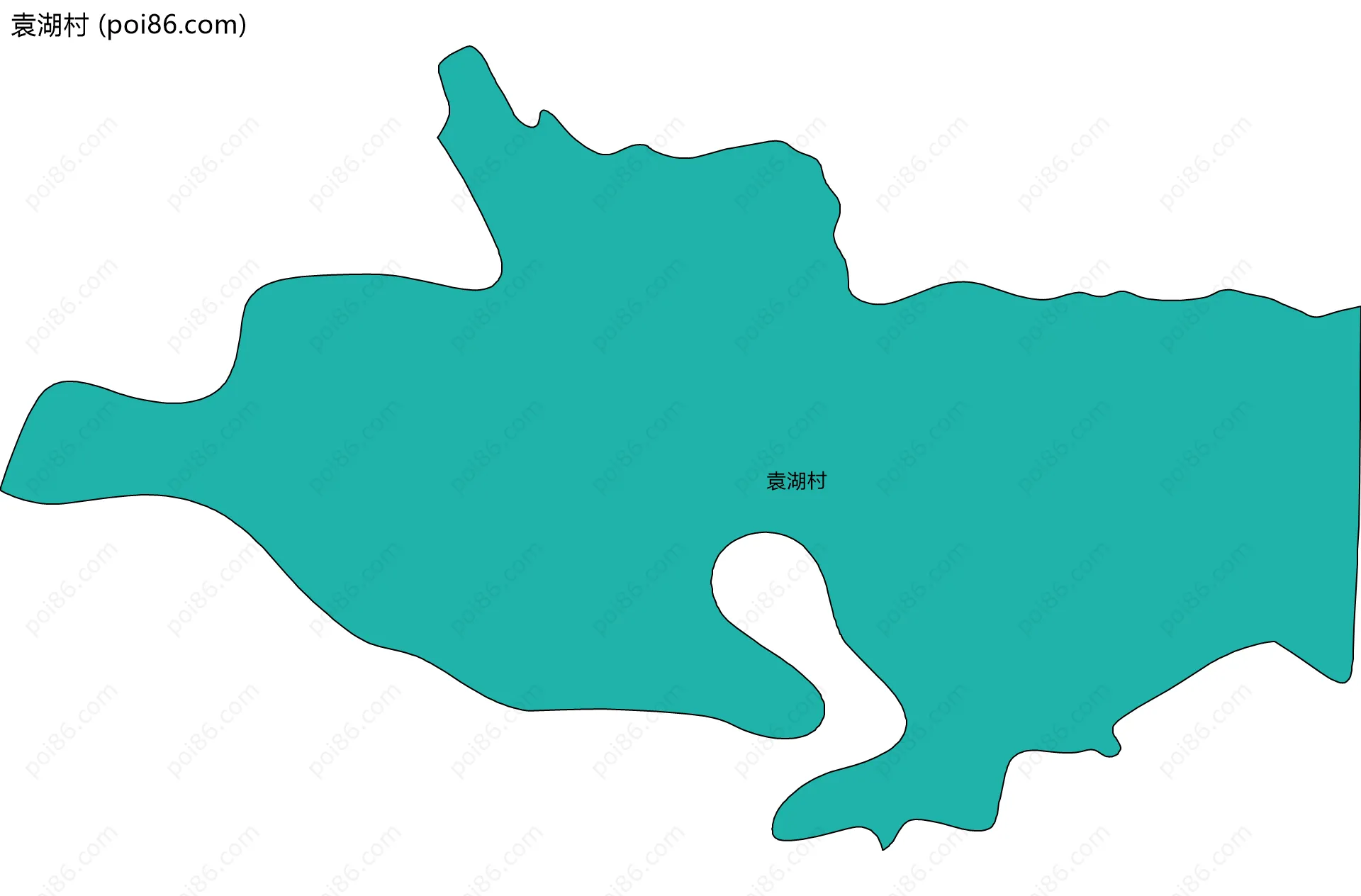 袁湖村边界地图