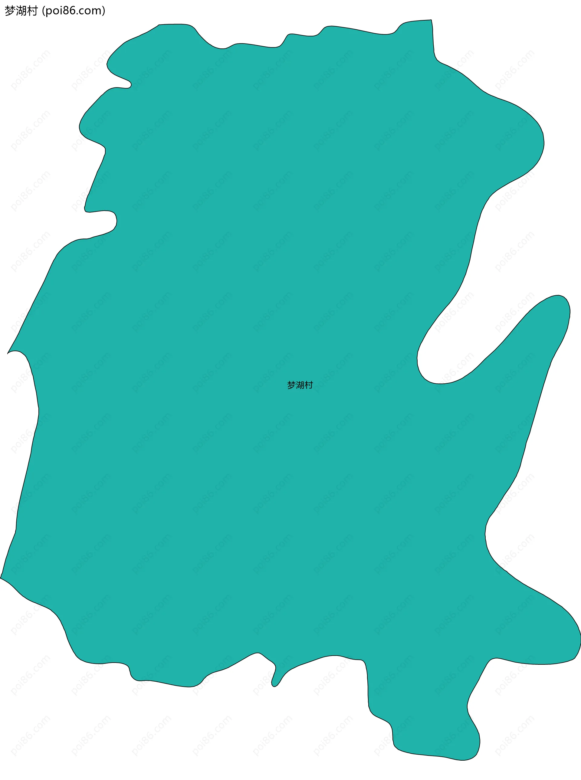 梦湖村边界地图