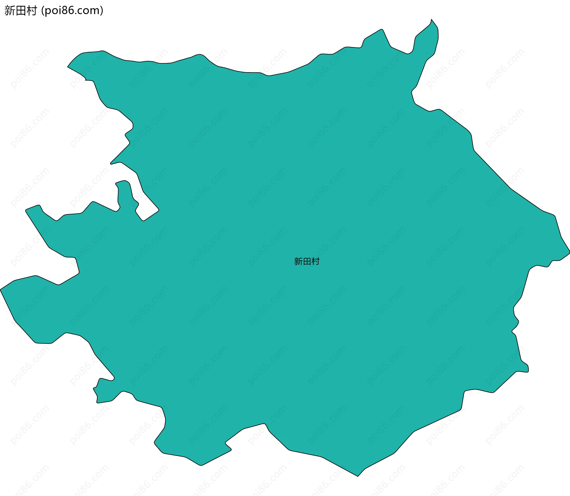 新田村边界地图