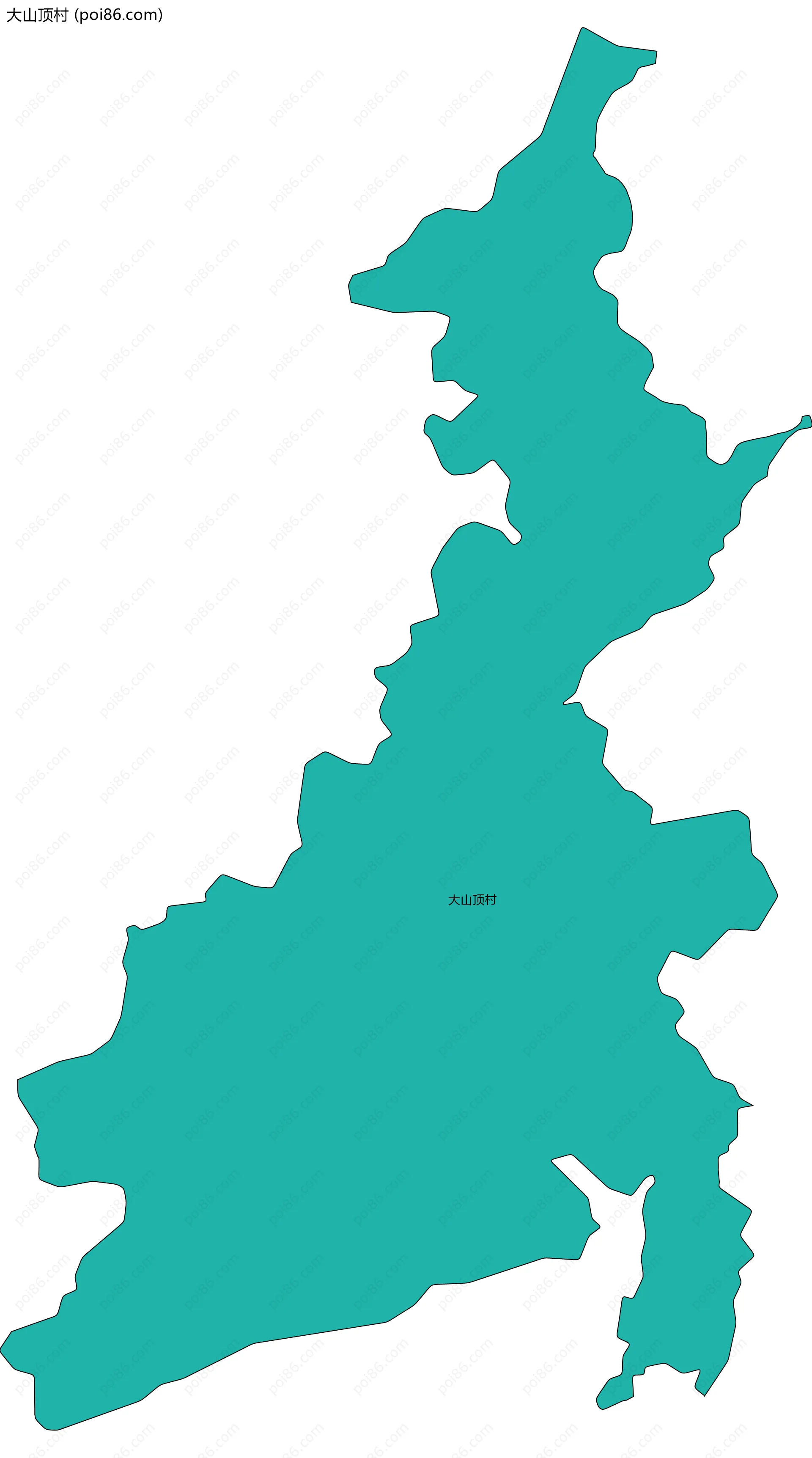 大山顶村边界地图