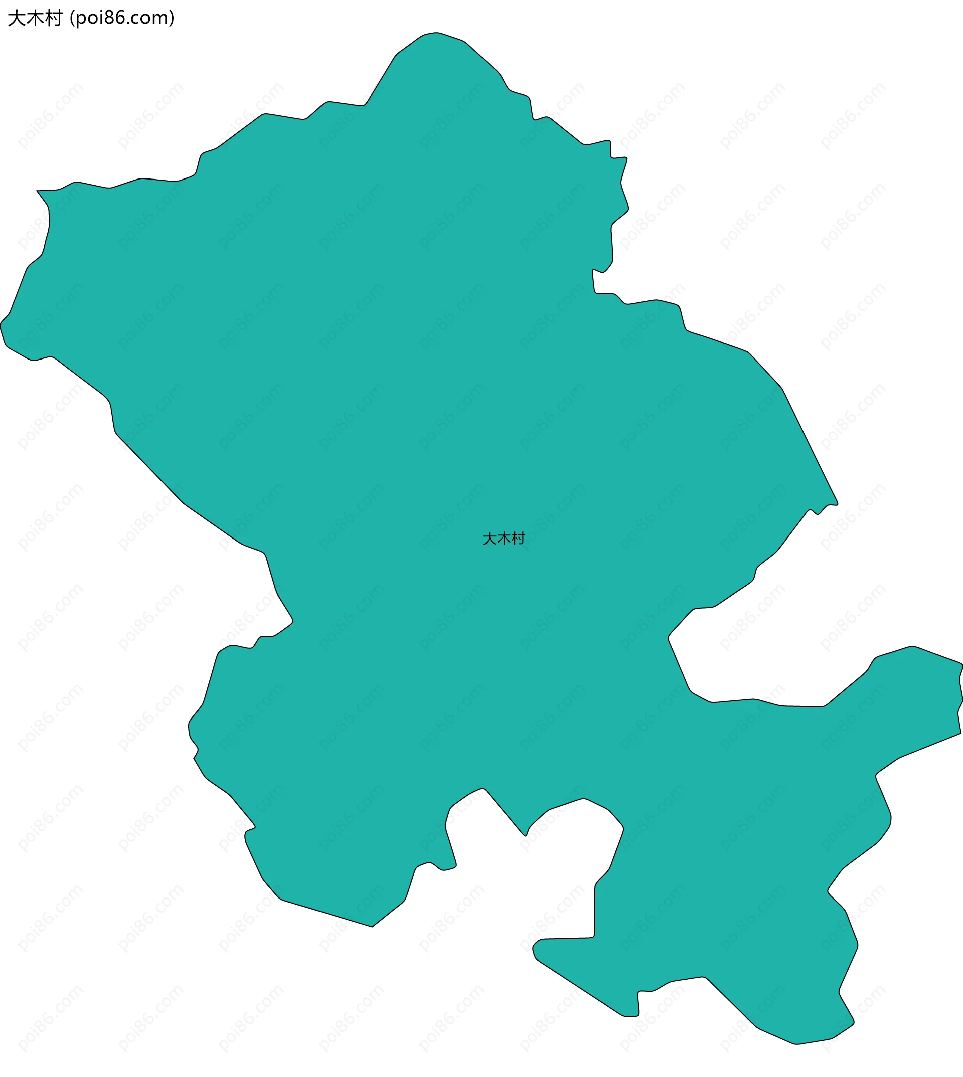 大木村边界地图