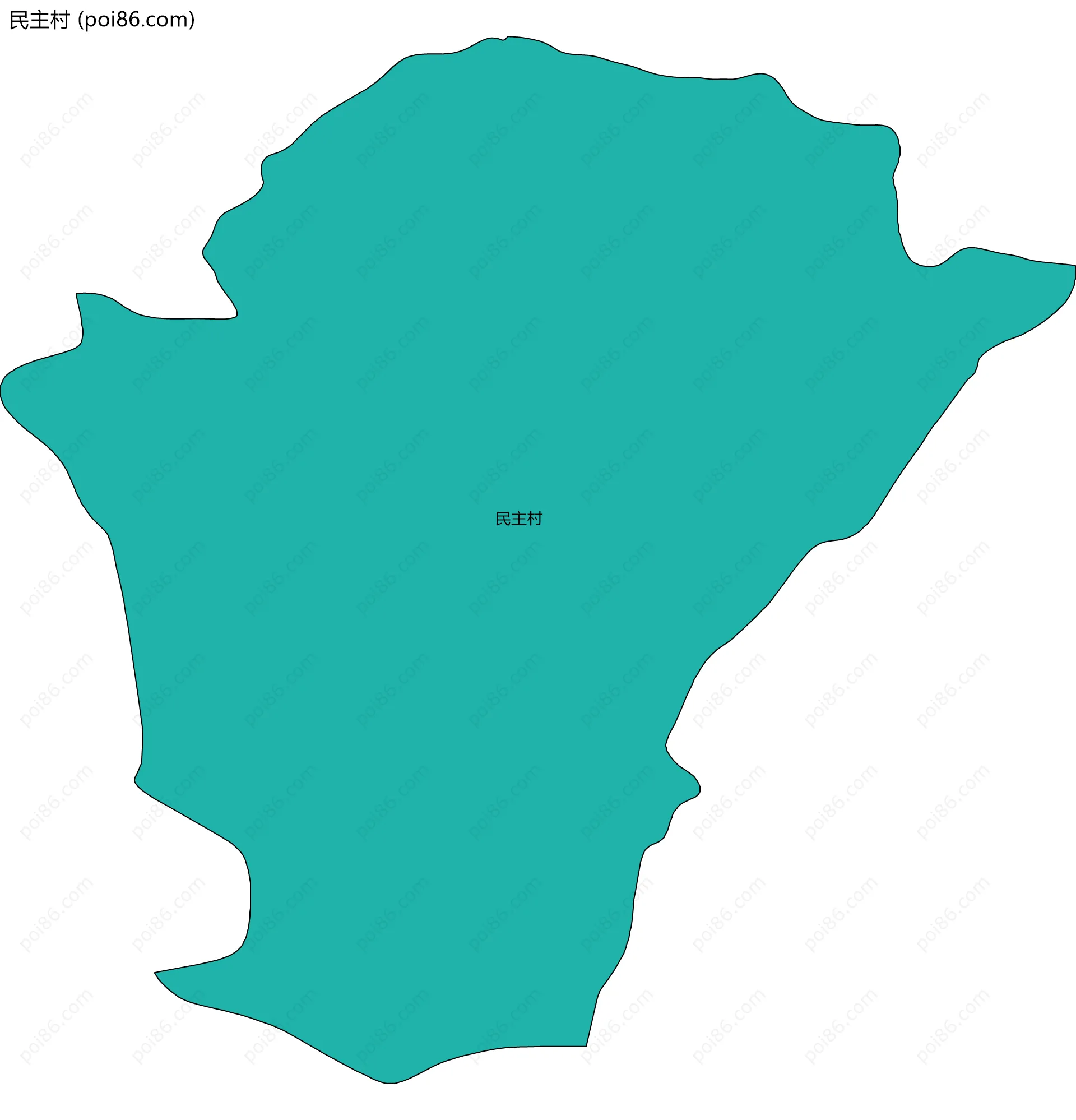 民主村边界地图