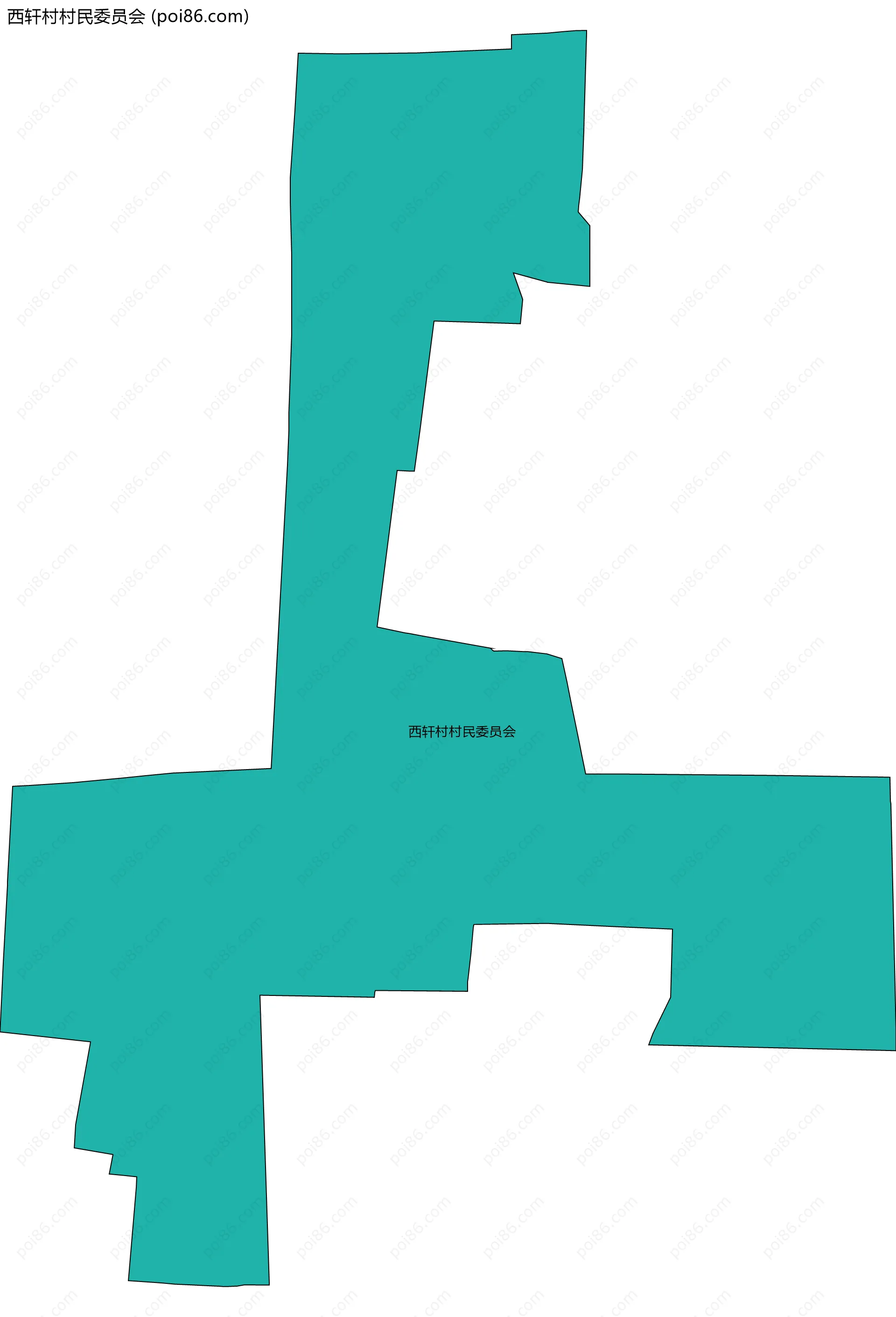 西轩村村民委员会边界地图