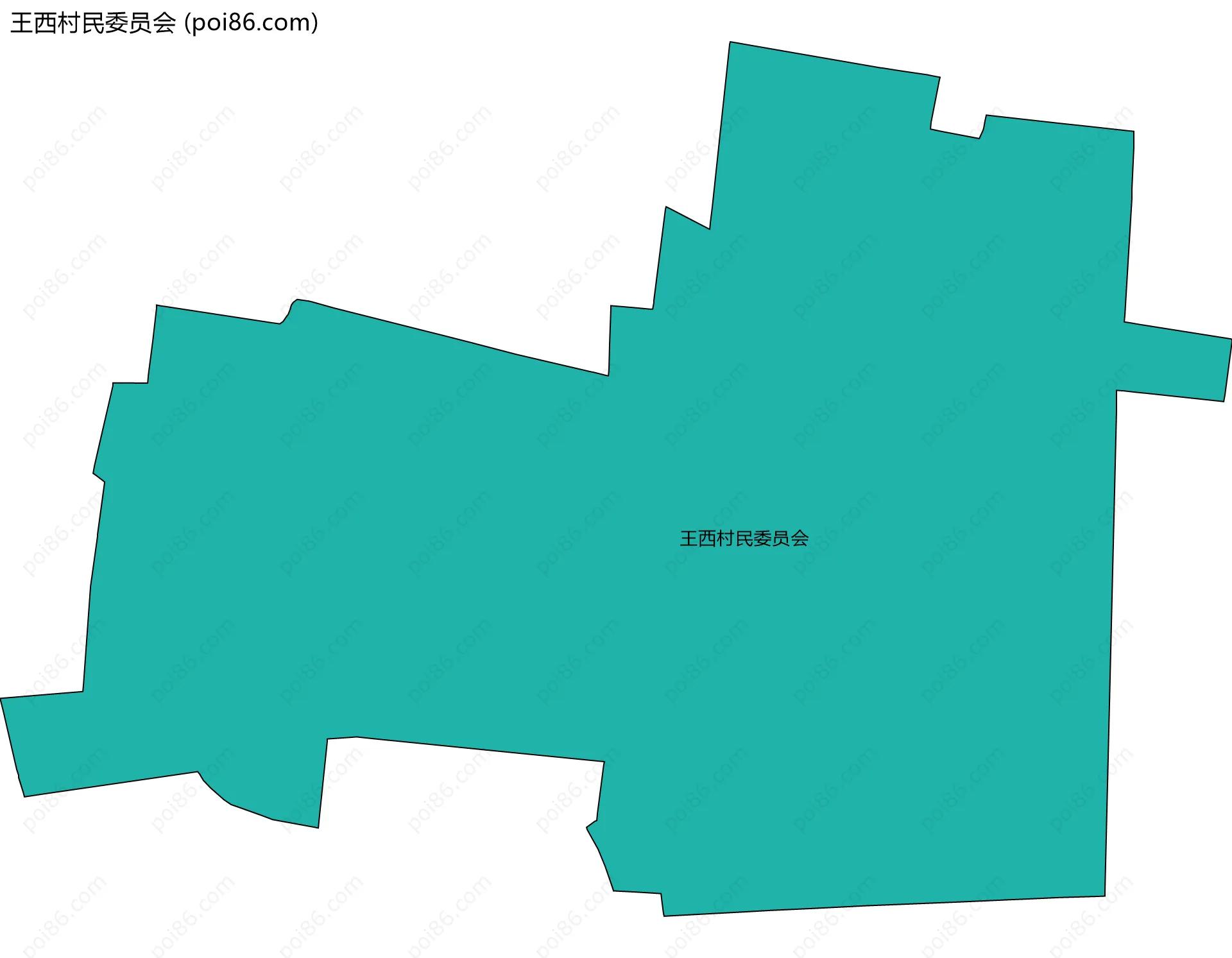 王西村民委员会边界地图