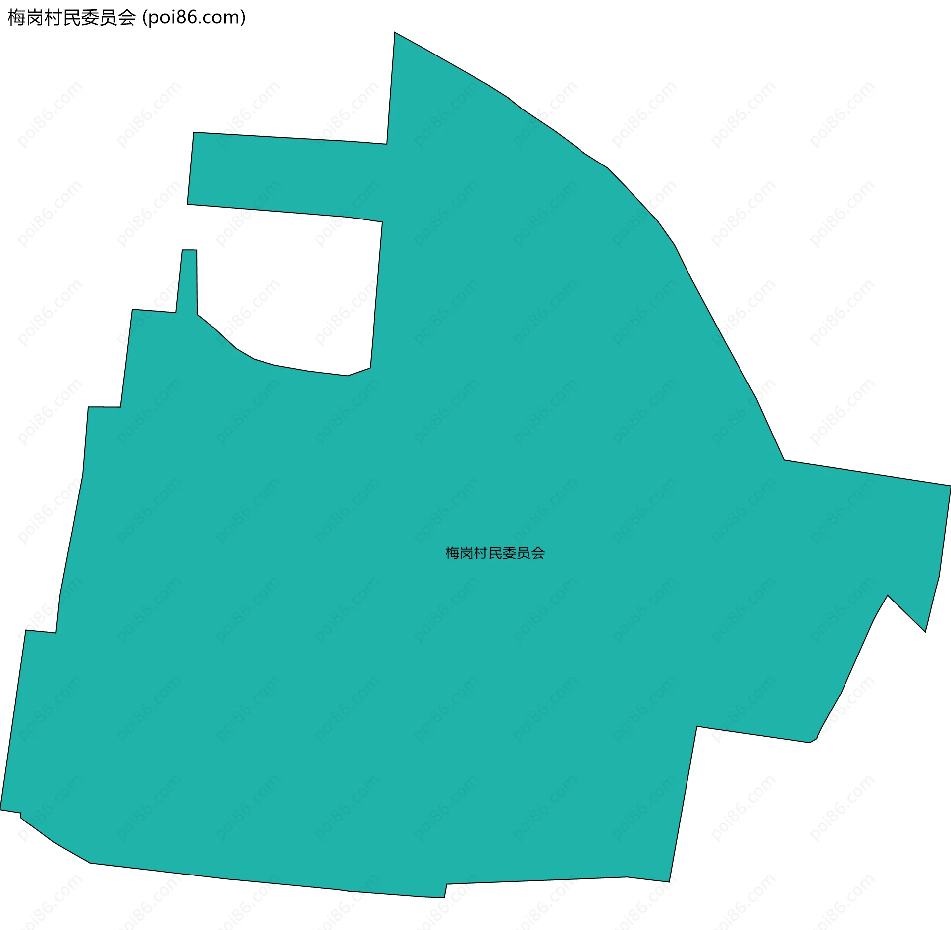 梅岗村民委员会边界地图