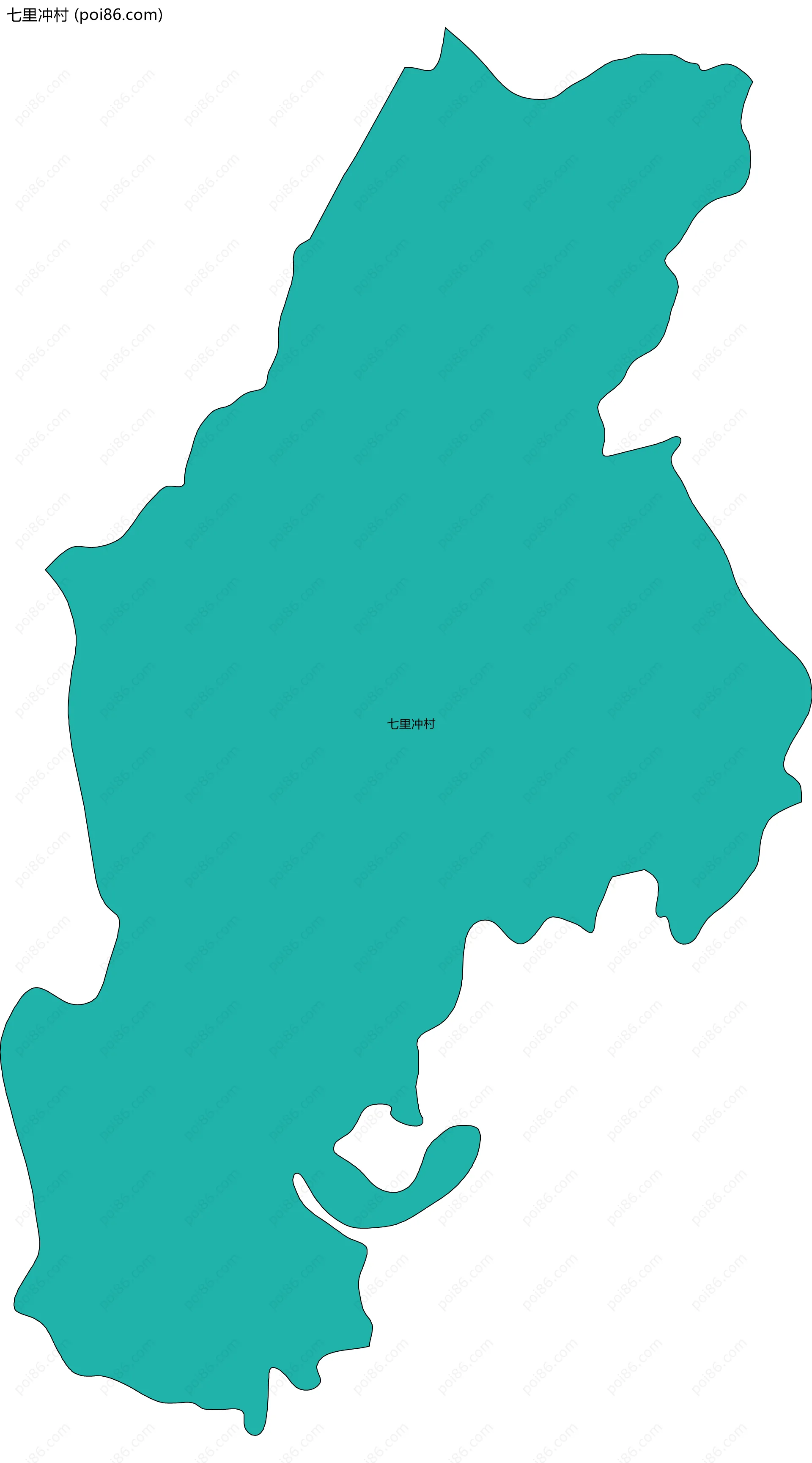 七里冲村边界地图