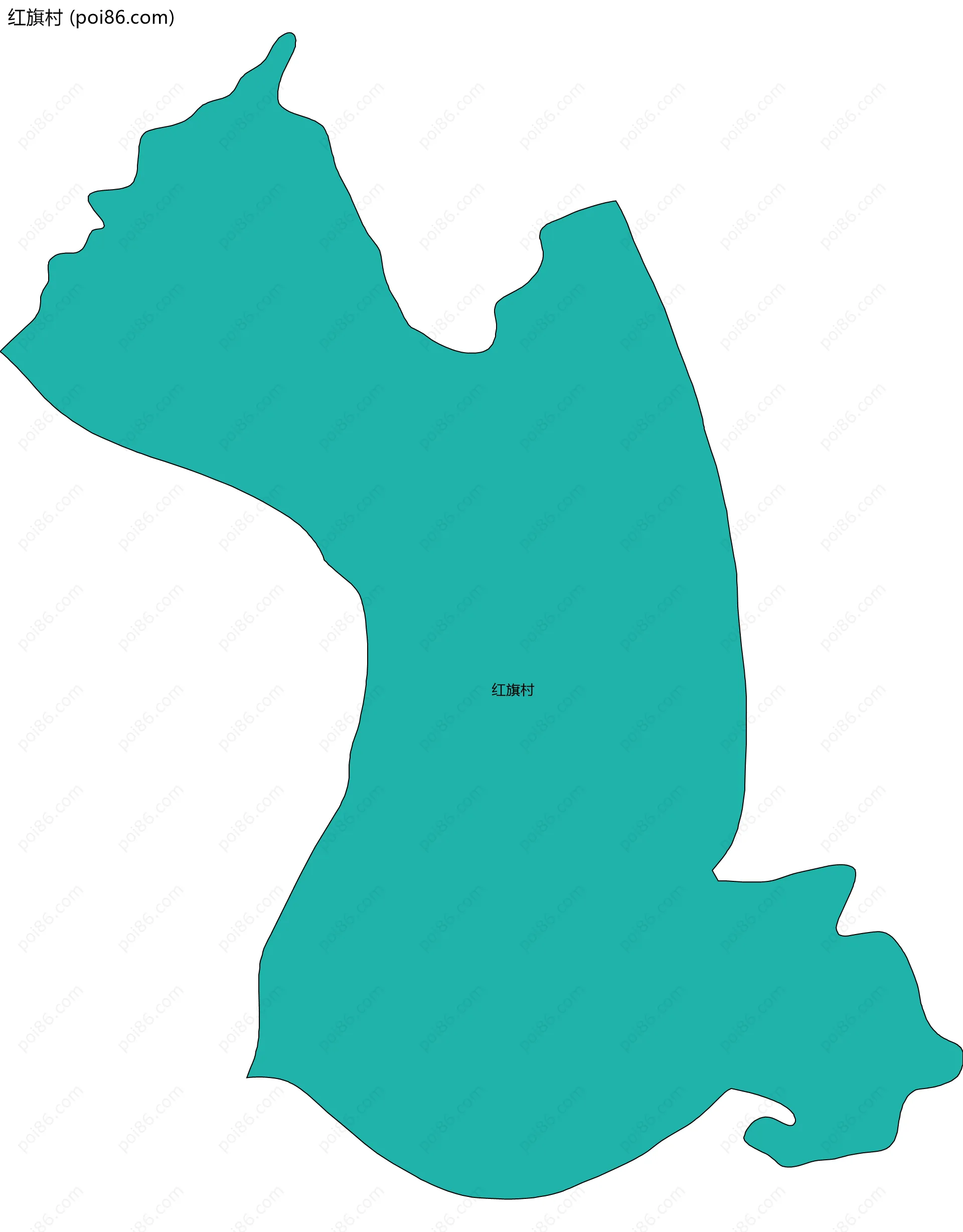 红旗村边界地图