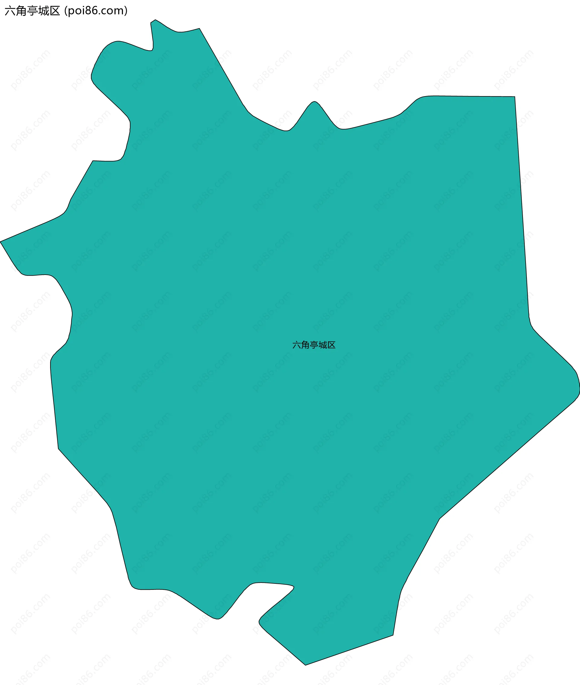 六角亭城区边界地图