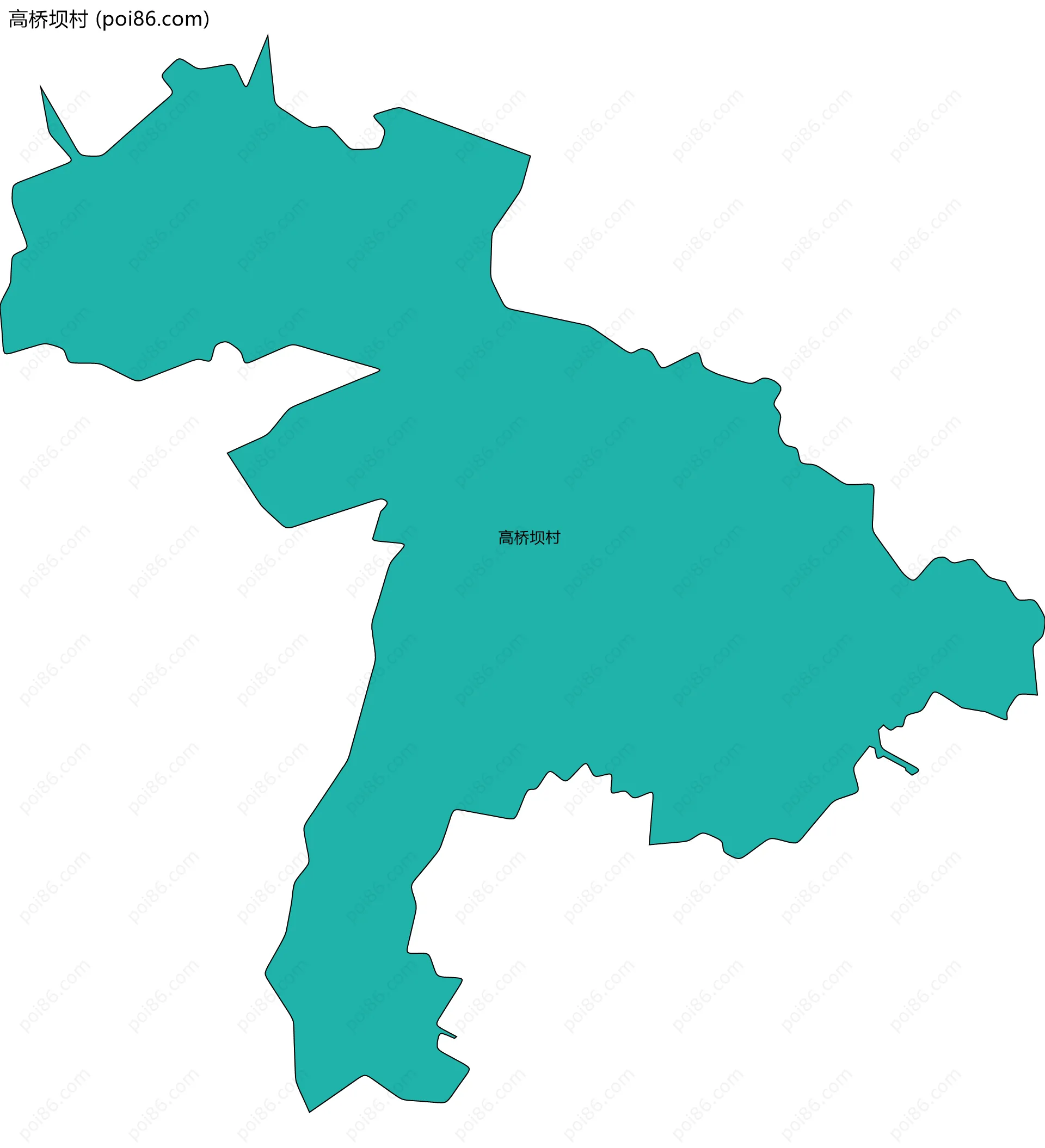 高桥坝村边界地图