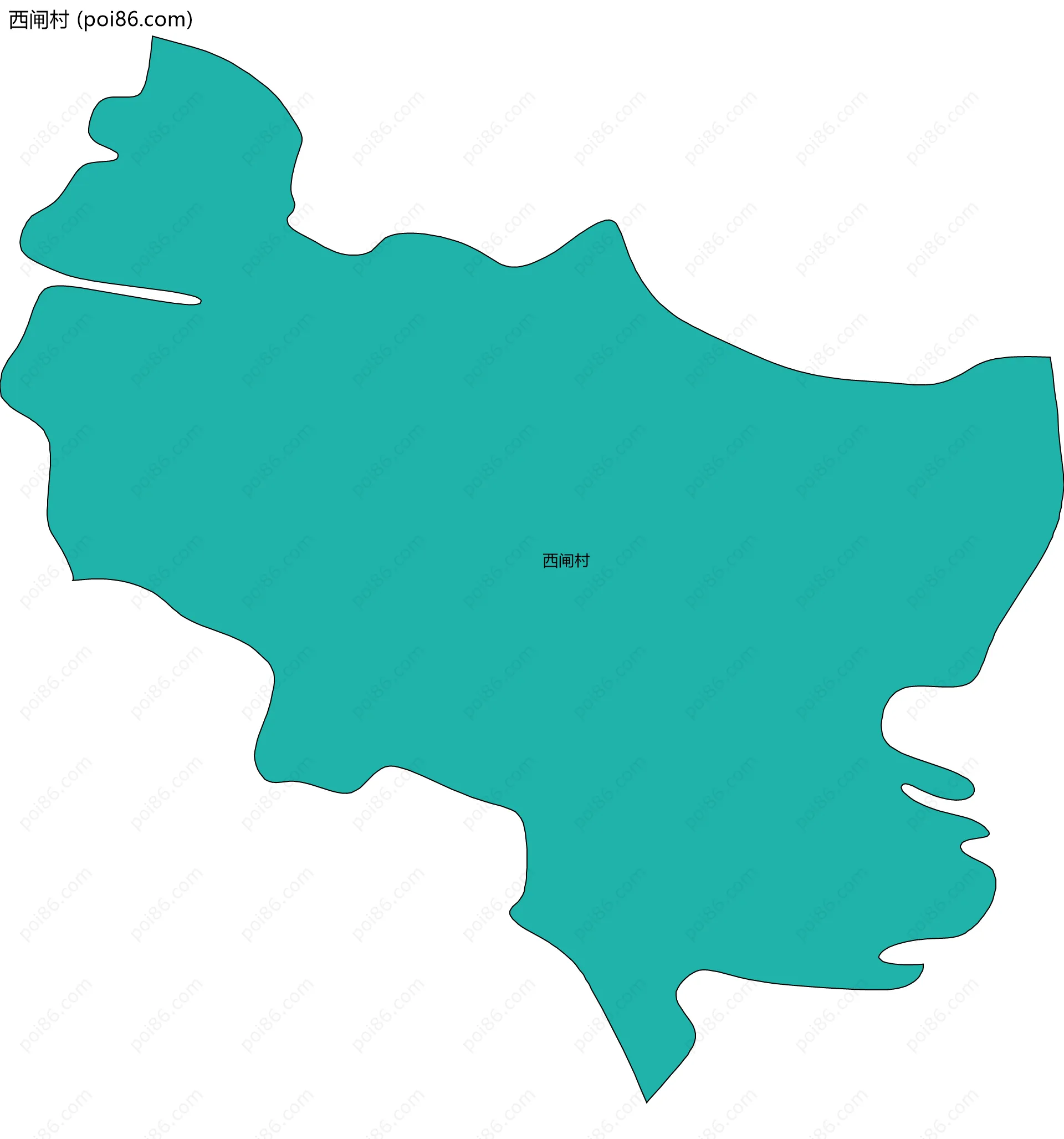 西闸村边界地图