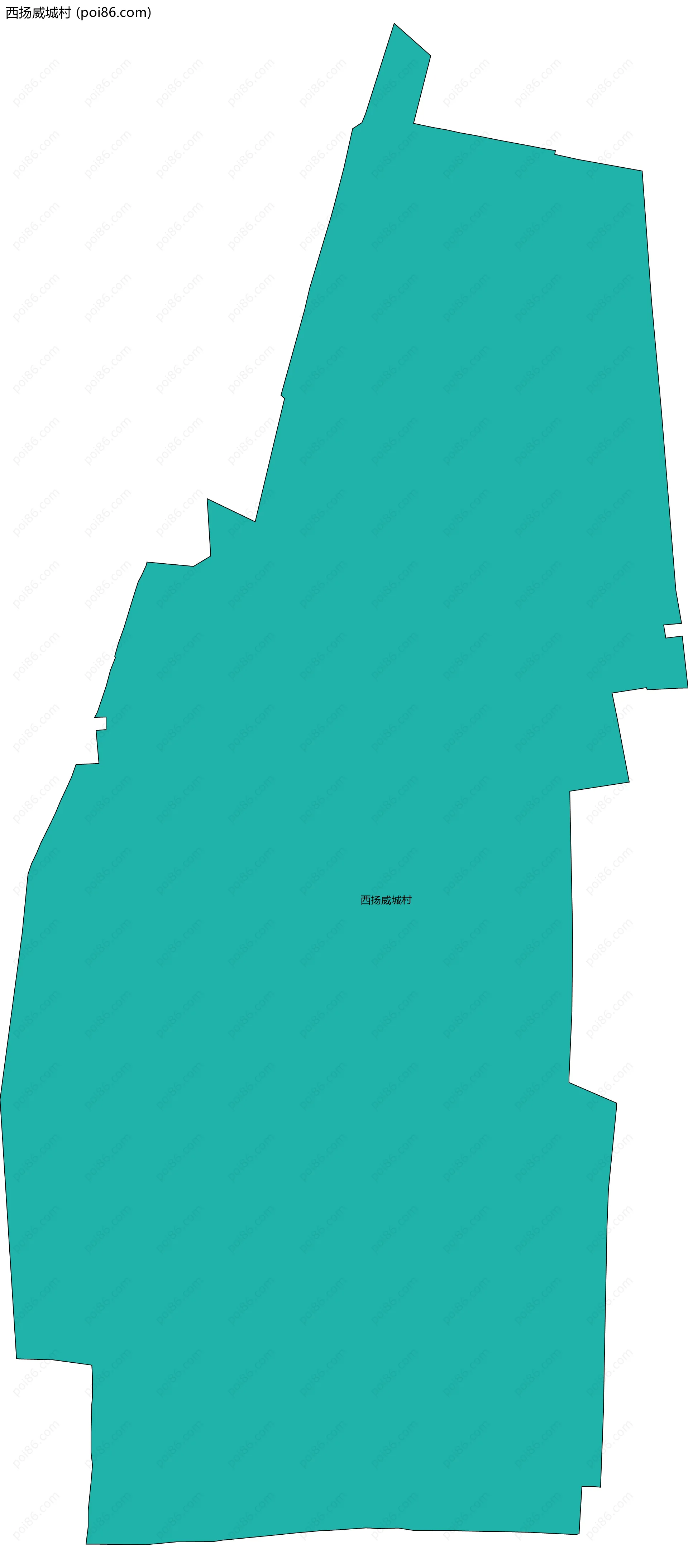 西扬威城村边界地图