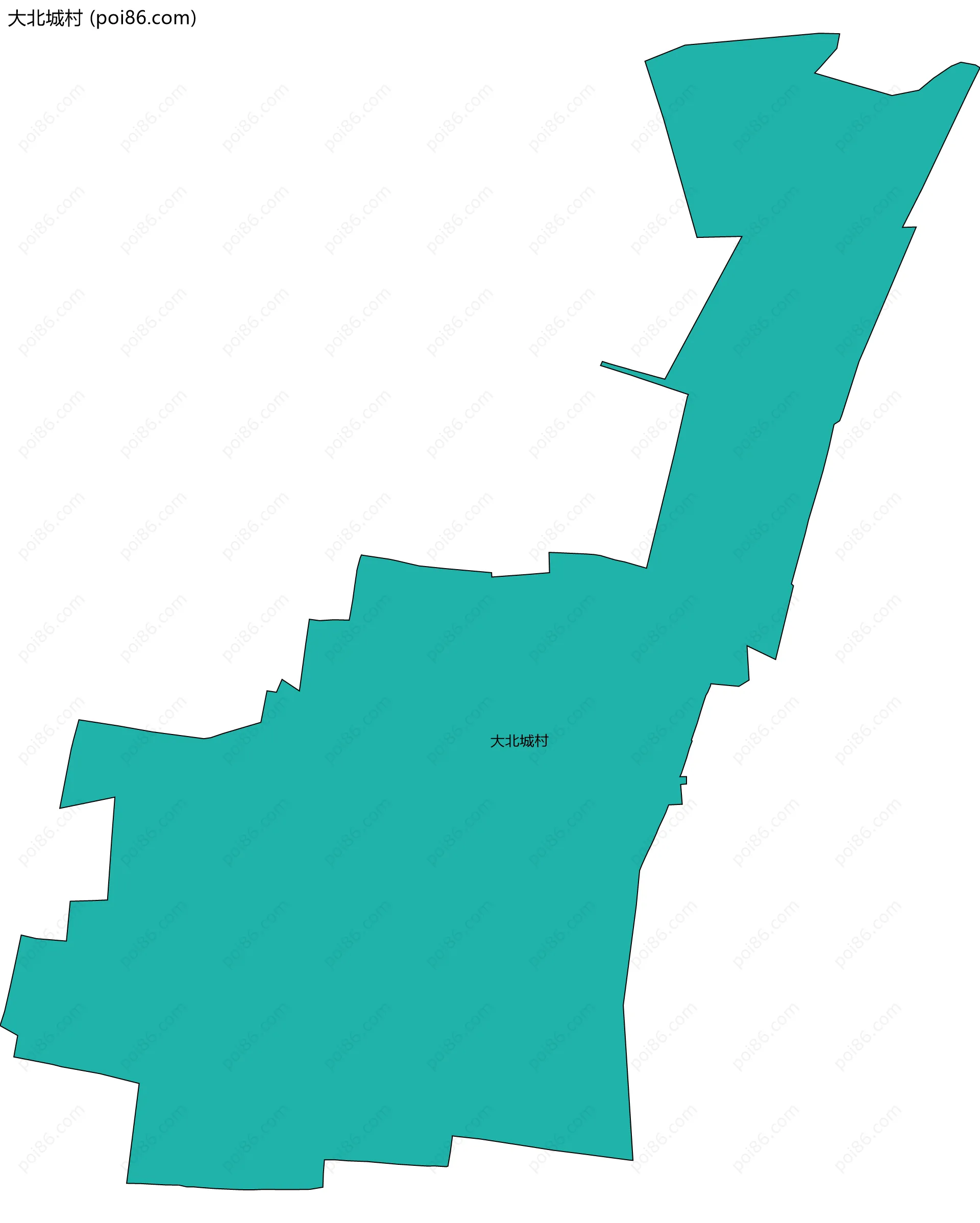 大北城村边界地图