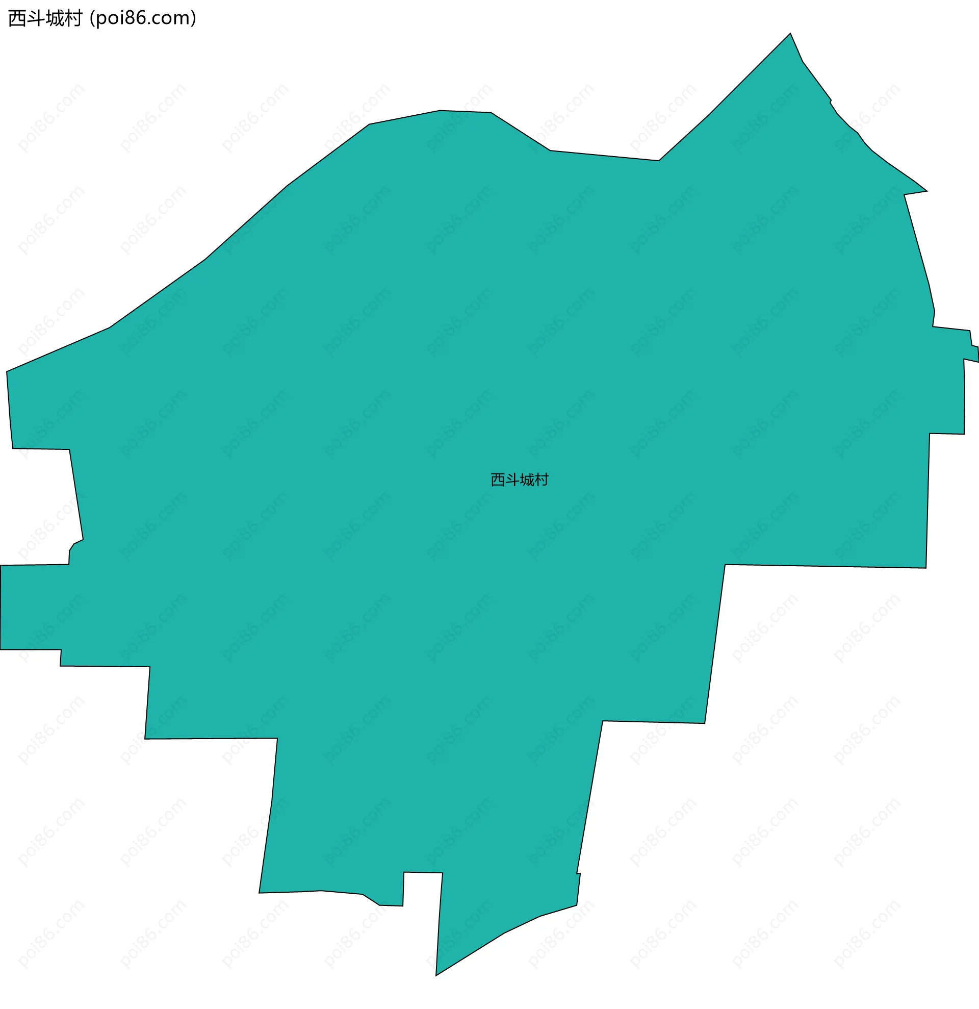 西斗城村边界地图