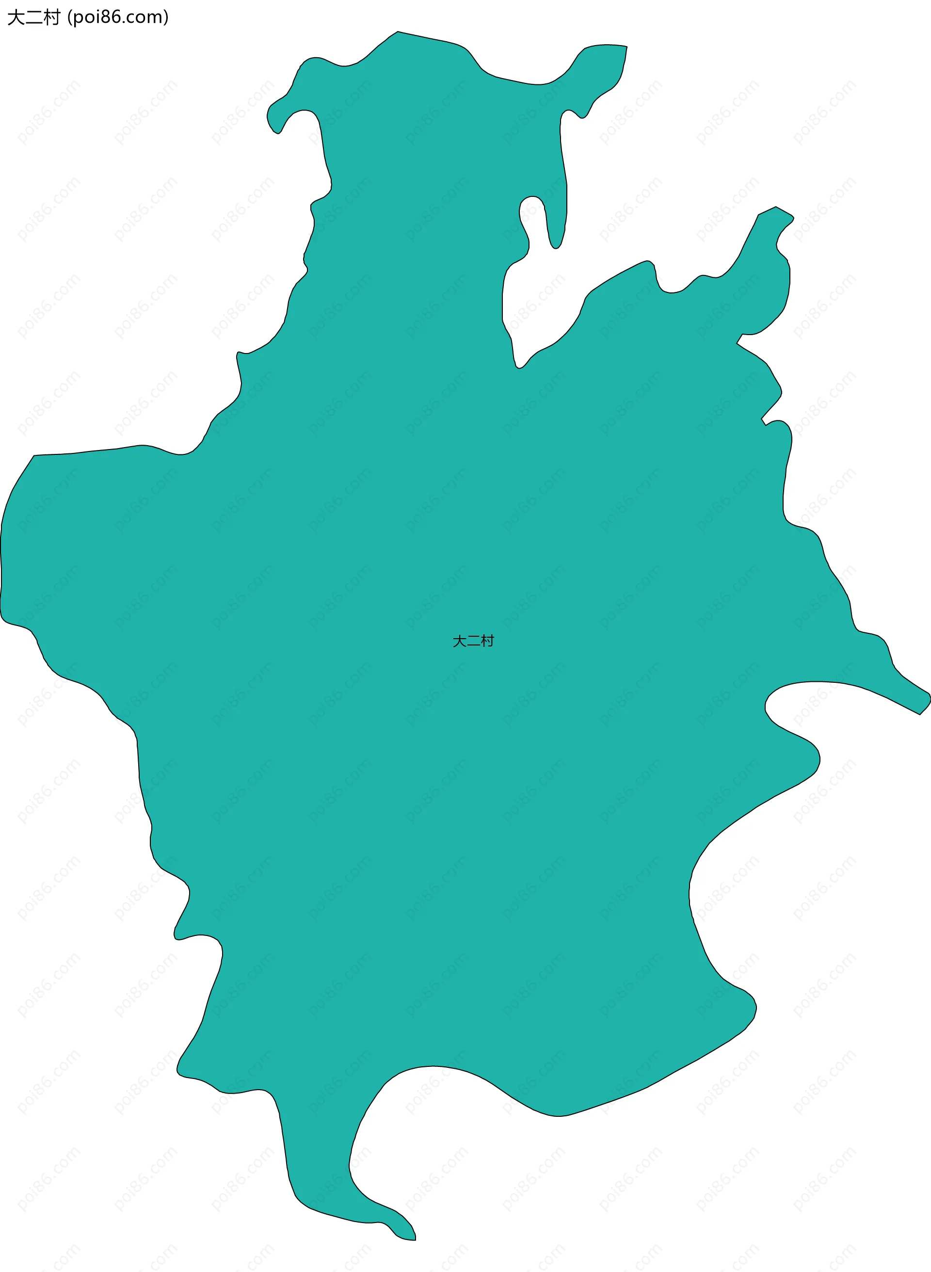 大二村边界地图